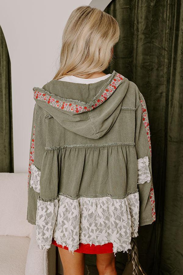 Wildflower Fields Denim Jacket in Olive Product Image