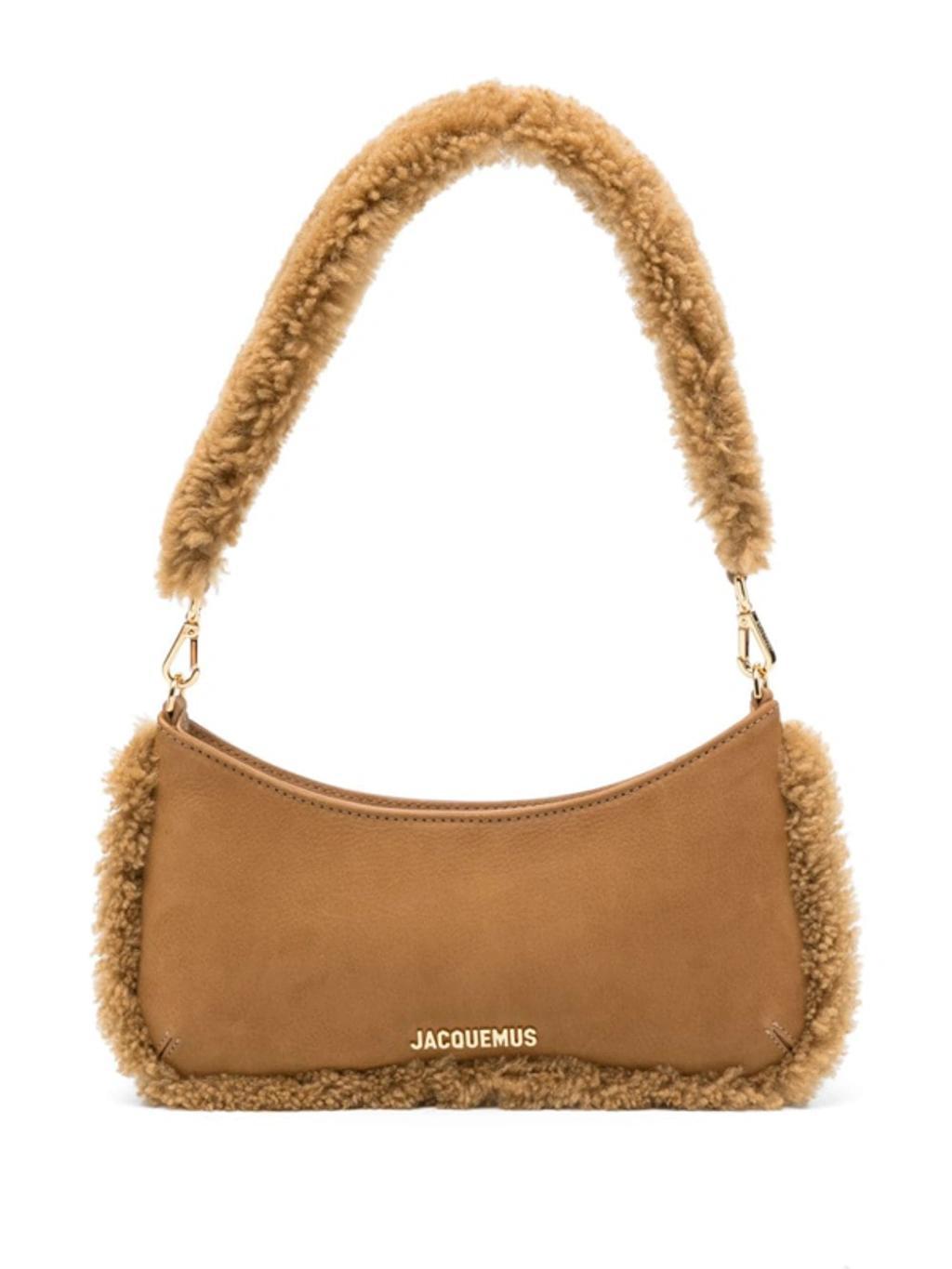 JACQUEMUS Le Bisou Doux Leather Shoulder Bag In Brown Product Image