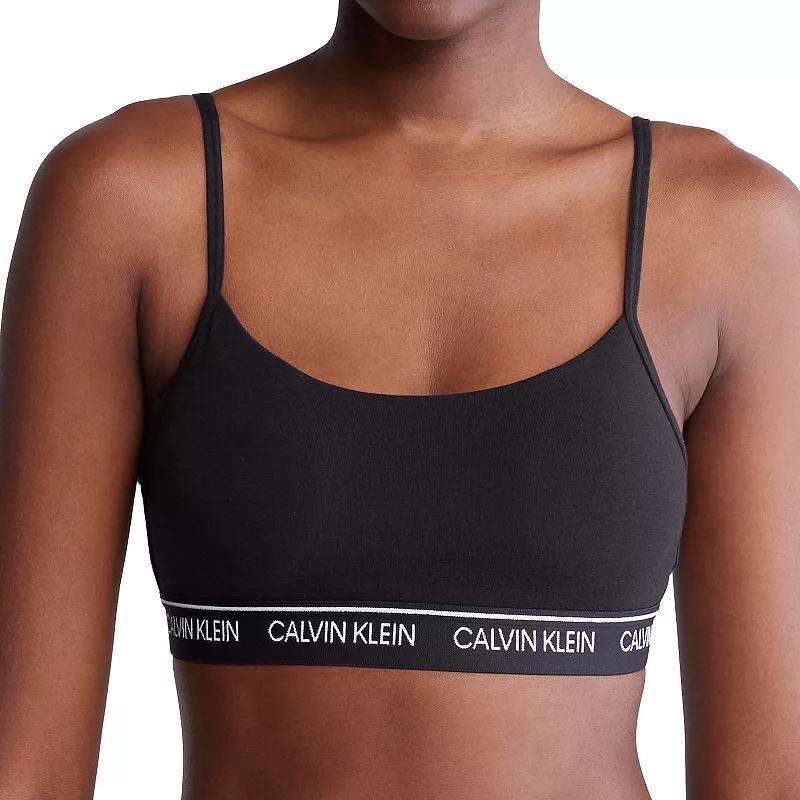 Womens Calvin Klein Archive Logo Lightly Lined Bralette QF7534 Gray Grey Product Image