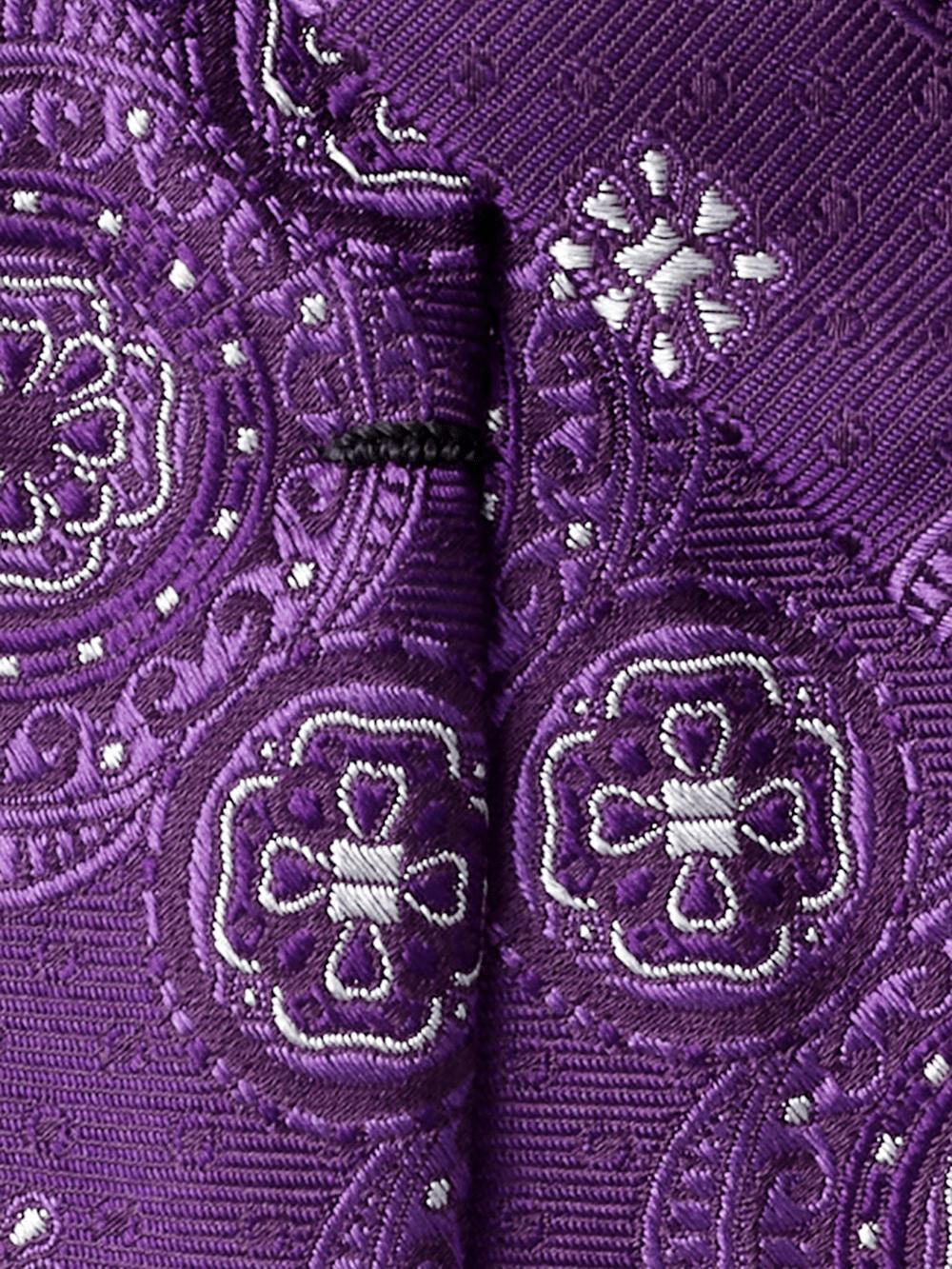 Medallion Woven Silk Tie - Purple Product Image