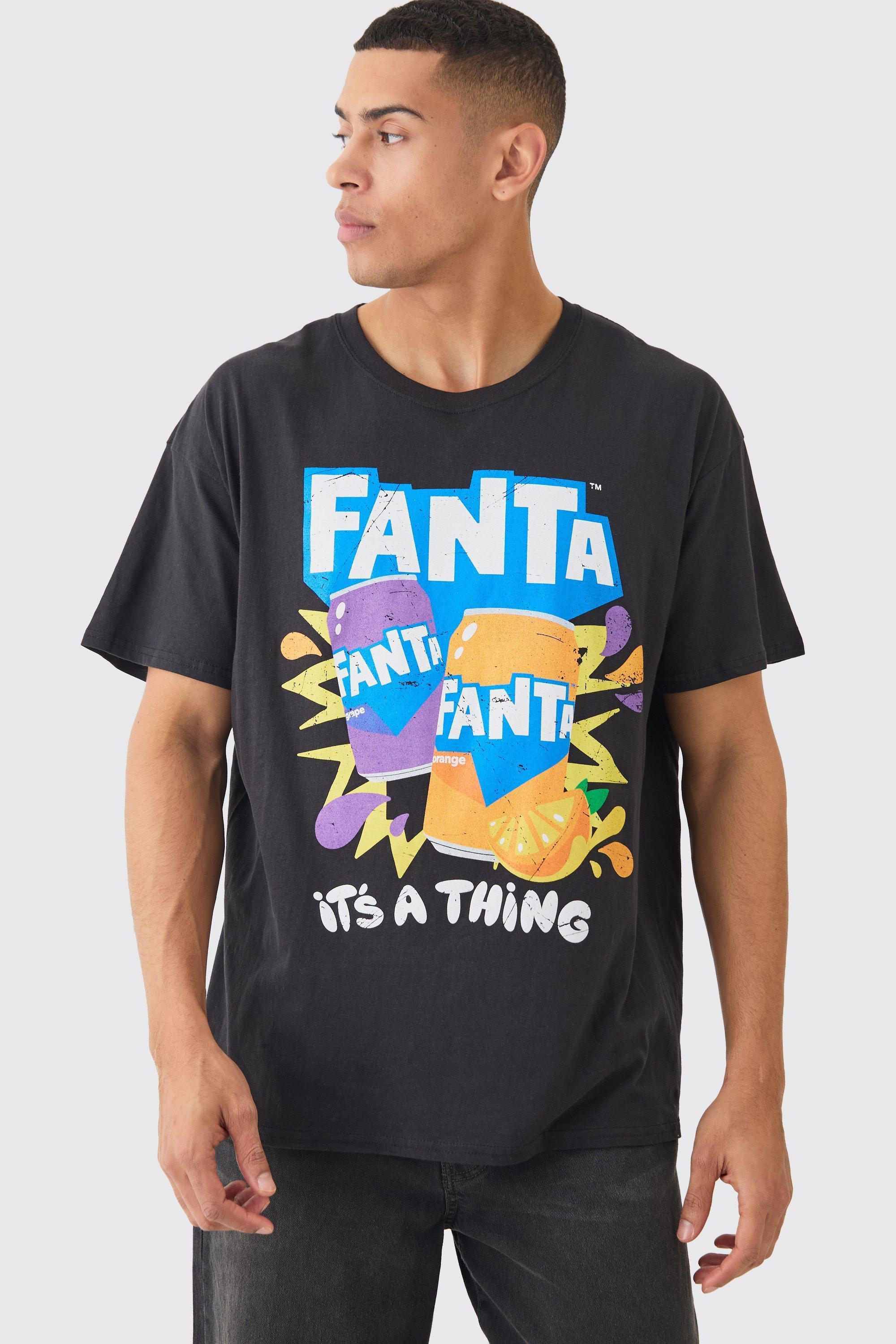 Mens Oversized Fanta License T-shirt - Black Product Image