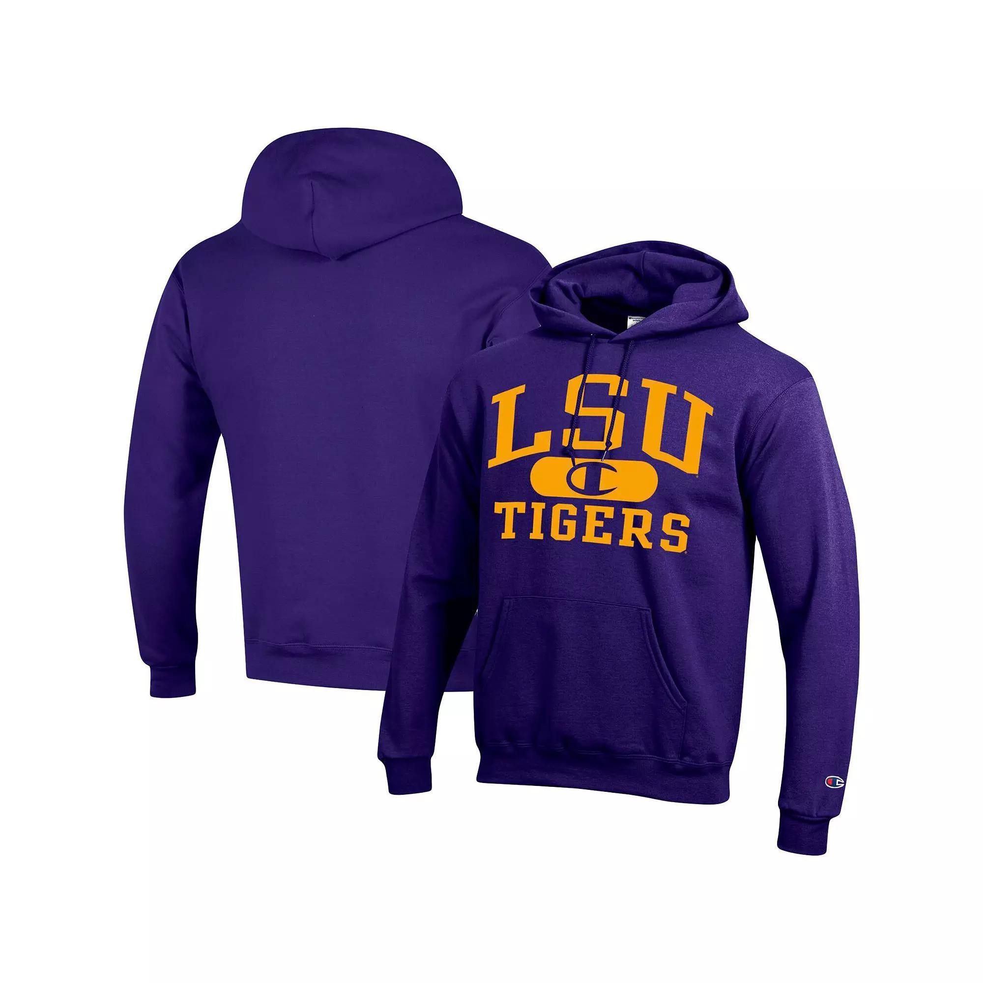 Men's Champion Purple LSU Tigers Arch Pill Pullover Hoodie, Size: Medium Product Image