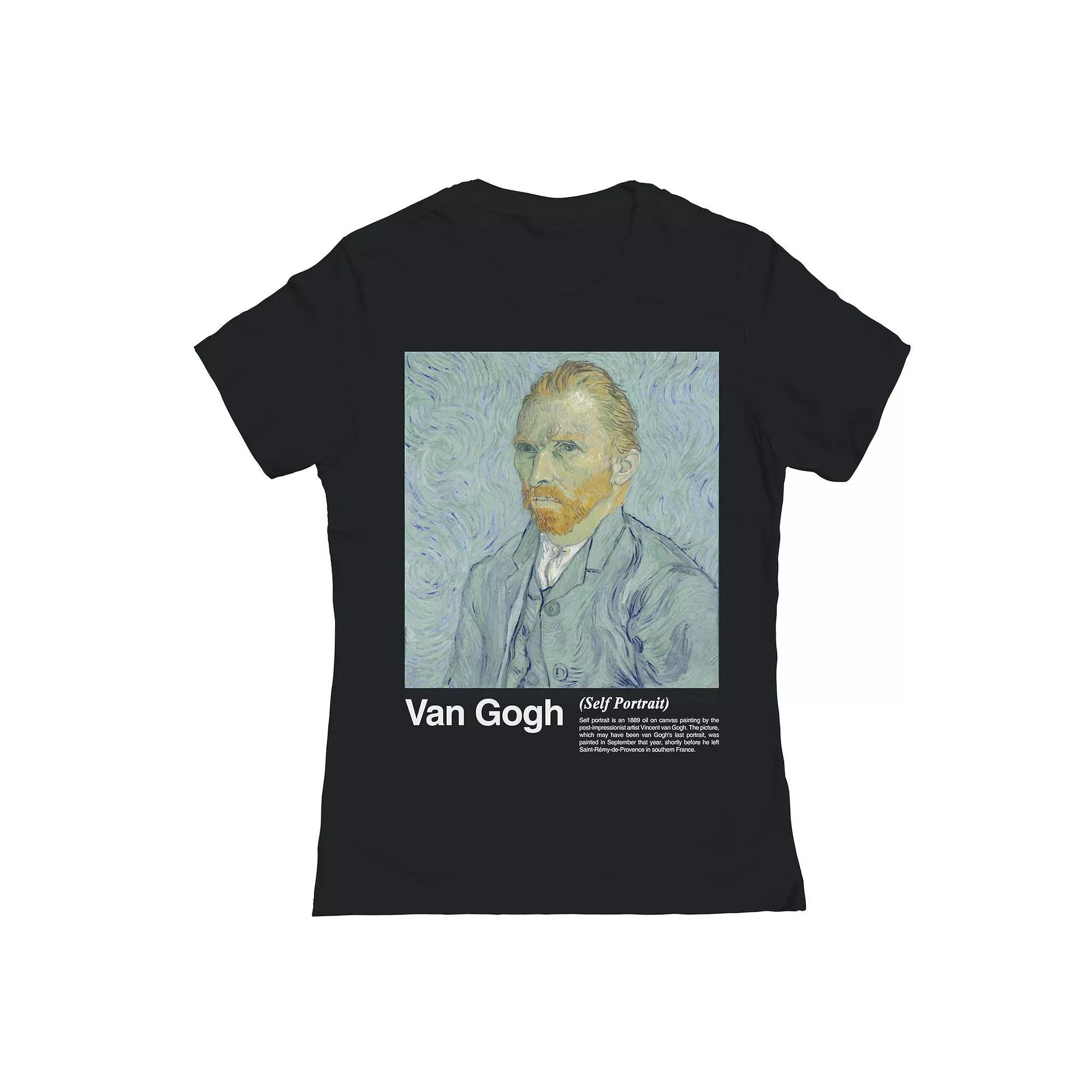 Junior's Van Gogh 2 Womens Graphic Tee, Girl's, Size: Small, Black Product Image
