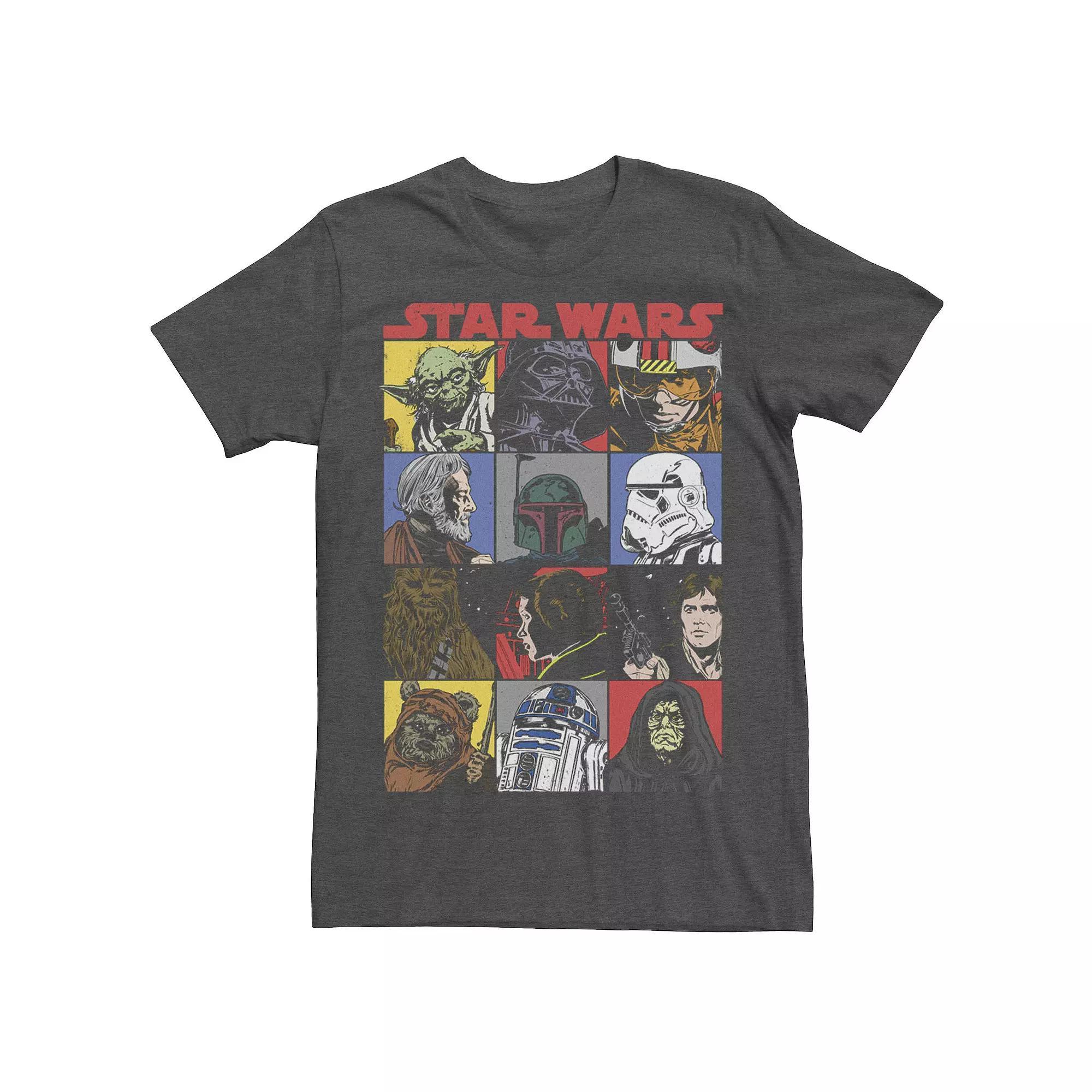 Men's Star Wars Comic Strip Cartoon Group Tee, Size: Small, Grey Heather Product Image