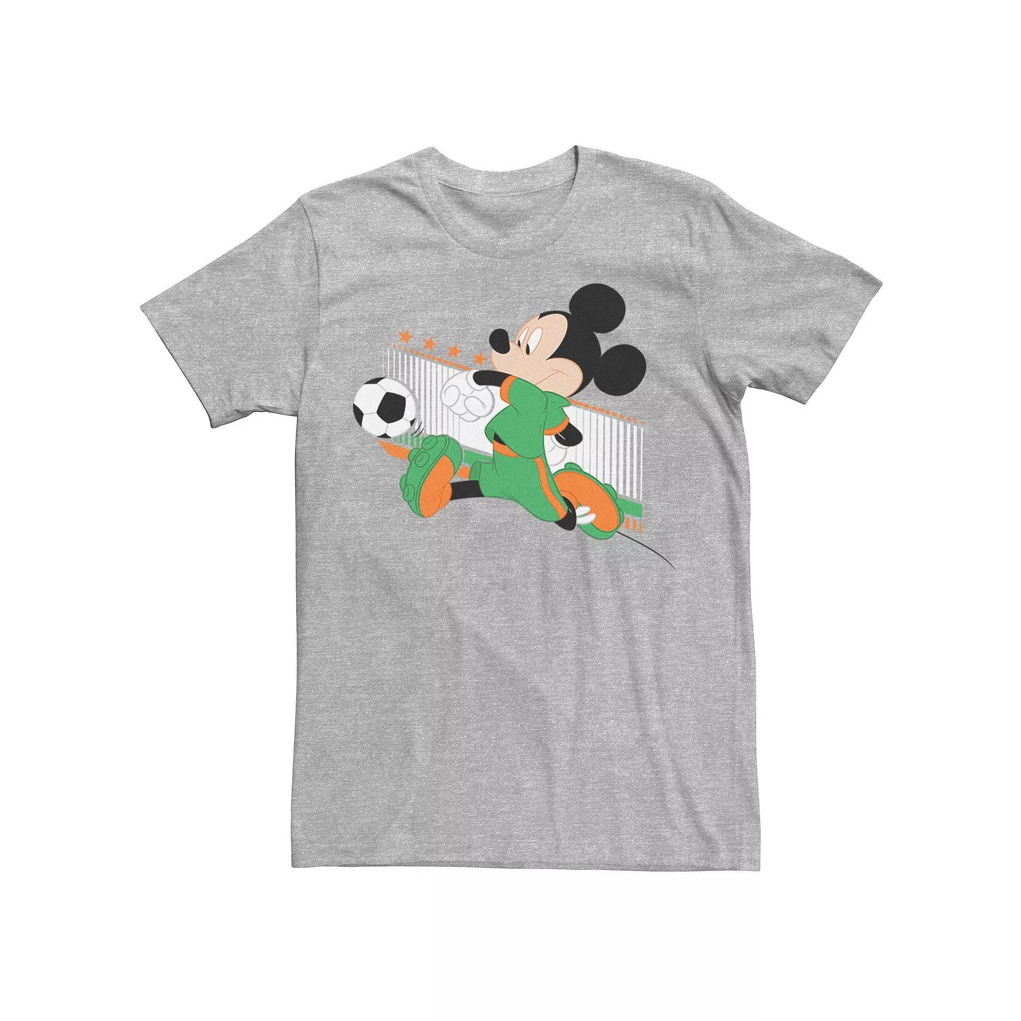 Disney's Mickey Mouse Swiss Soccer Uniform Portrait Men's Tee, Size: Small, Athletic Grey Product Image