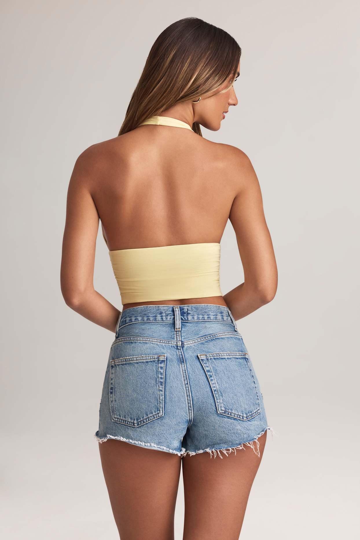 Modal Halterneck Top in Lemon Sherbet Product Image