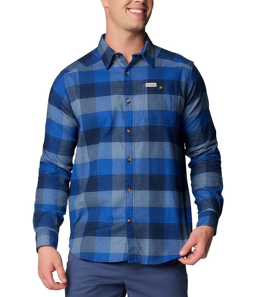 Columbia Cornell Woods Flannel Ombre Buffalo Plaid Long Sleeve Woven Shirt Product Image