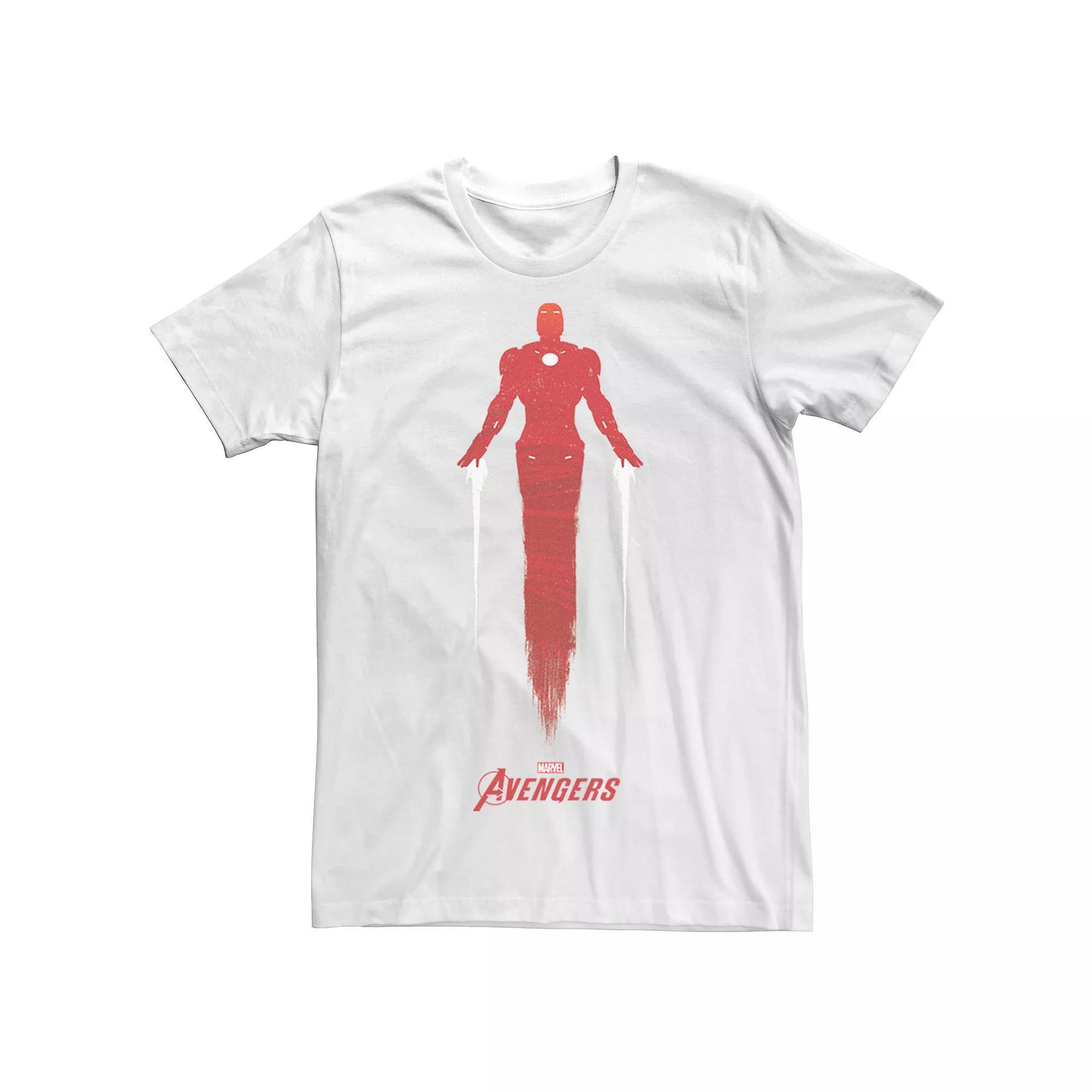 Men's Marvel Avengers Iron Man Flying Simple Tee, Size: Large, White Product Image