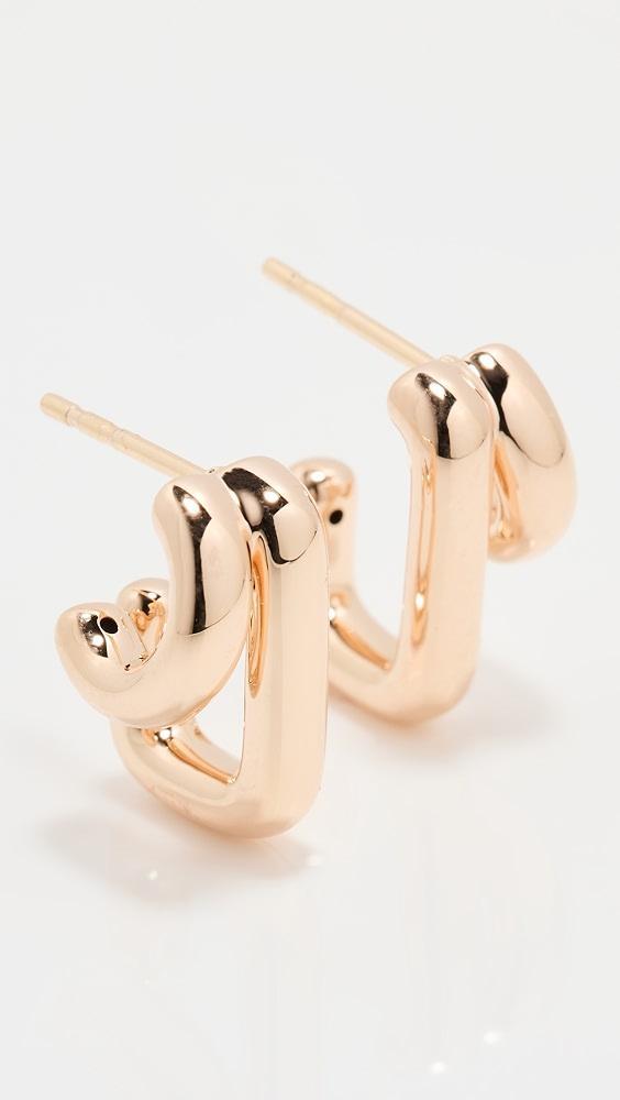 EF Collection 14k Double Gold Jumbo Huggie Earrings | Shopbop Product Image