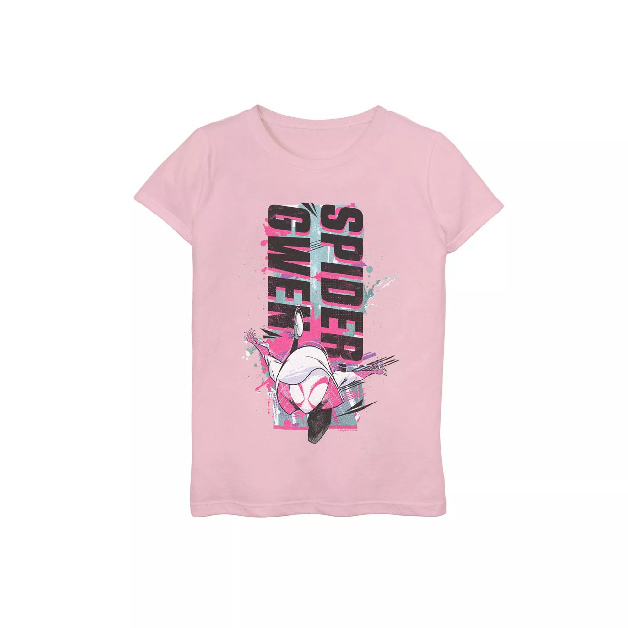 Girls 7-16 Marvel Spider-Man Across The Spider Verse Spider Gwen Splatter Poster Graphic Tee, Girl's,  Product Image