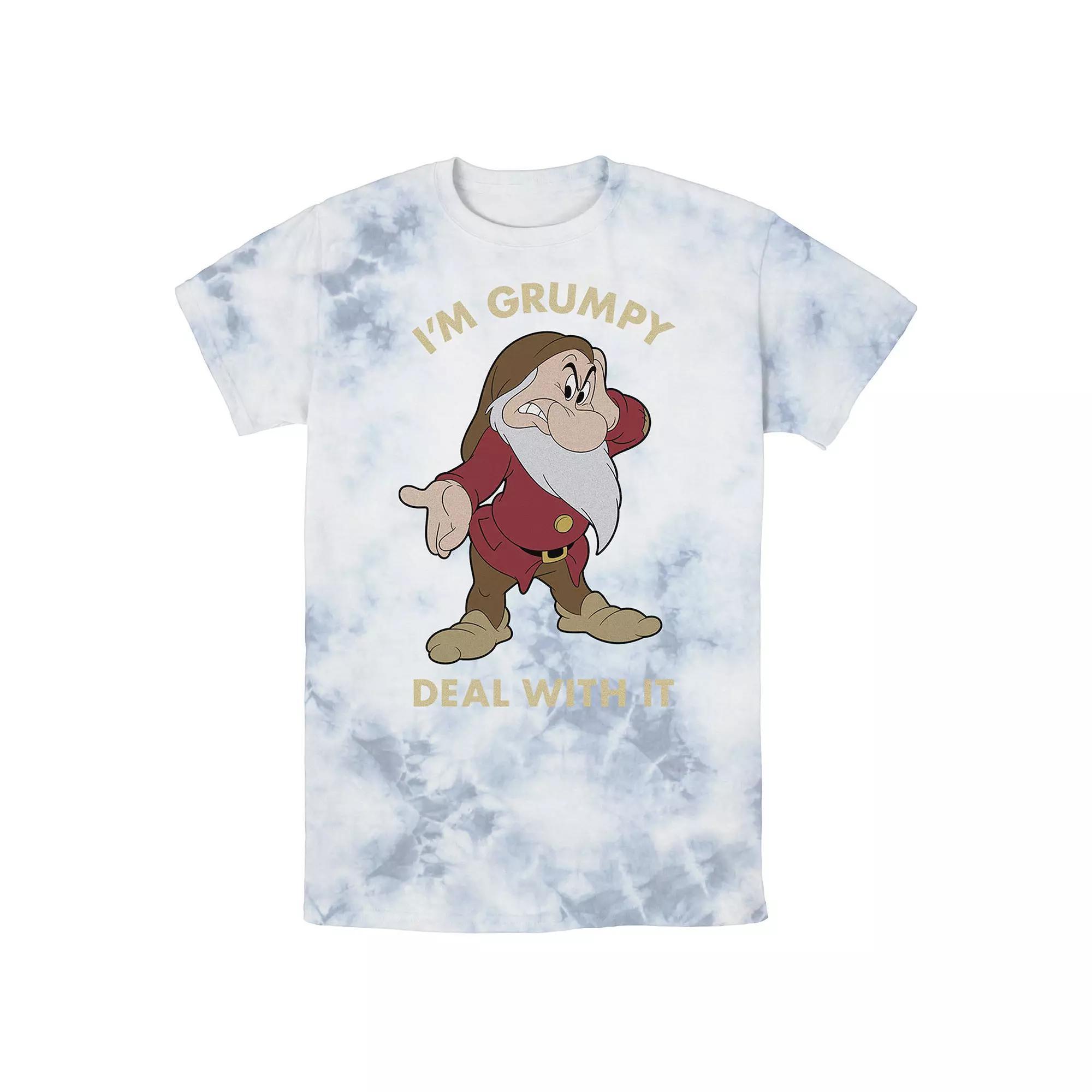 Men's Disney Snow White I'm Grumpy Deal With It Portrait Bomabrd Wash Tee,  Product Image