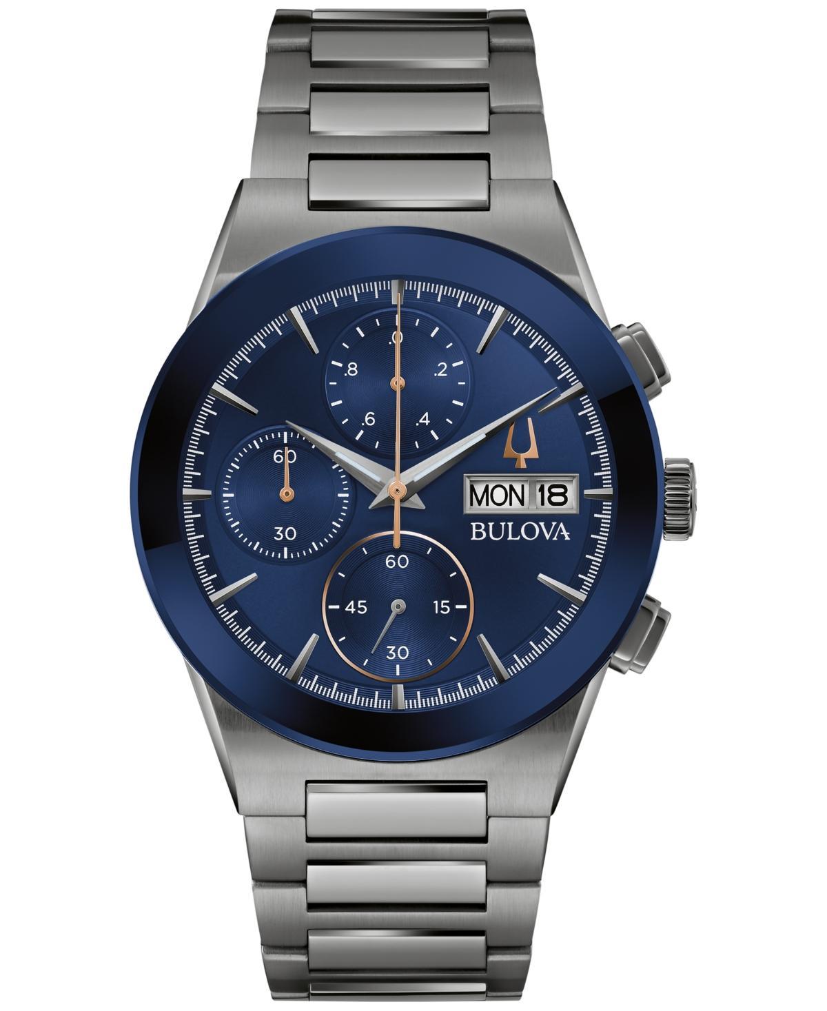 Bulova Mens Modern Millennia Chronograph Gray Stainless Steel Bracelet Watch Product Image