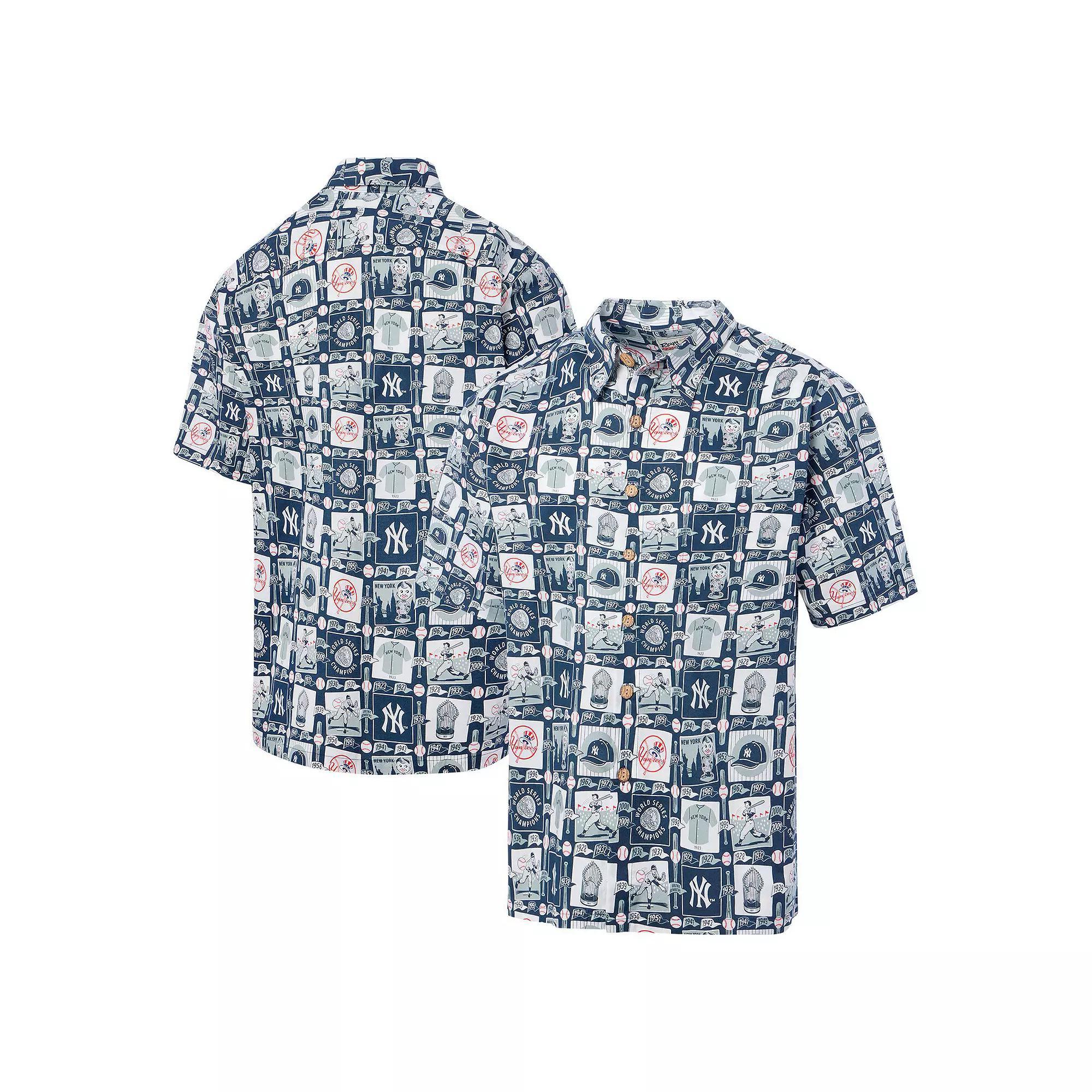 Men's Reyn Spooner Navy New York Yankees Champions Scenic Button-Up Shirt,  Product Image