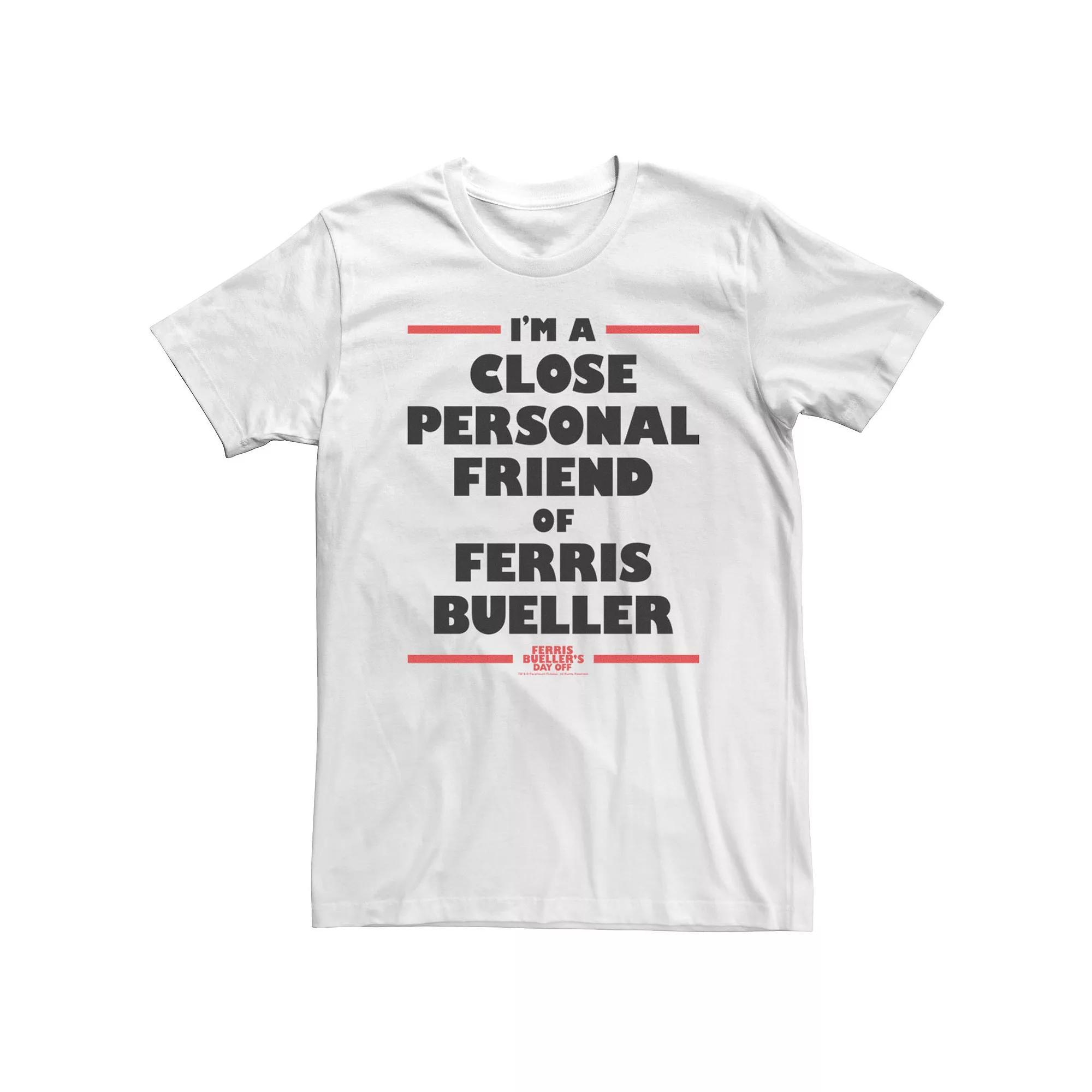 Men's Ferris Bueller's Day Off I'm A Close Personal Friend Tee, Size: Small, White Product Image