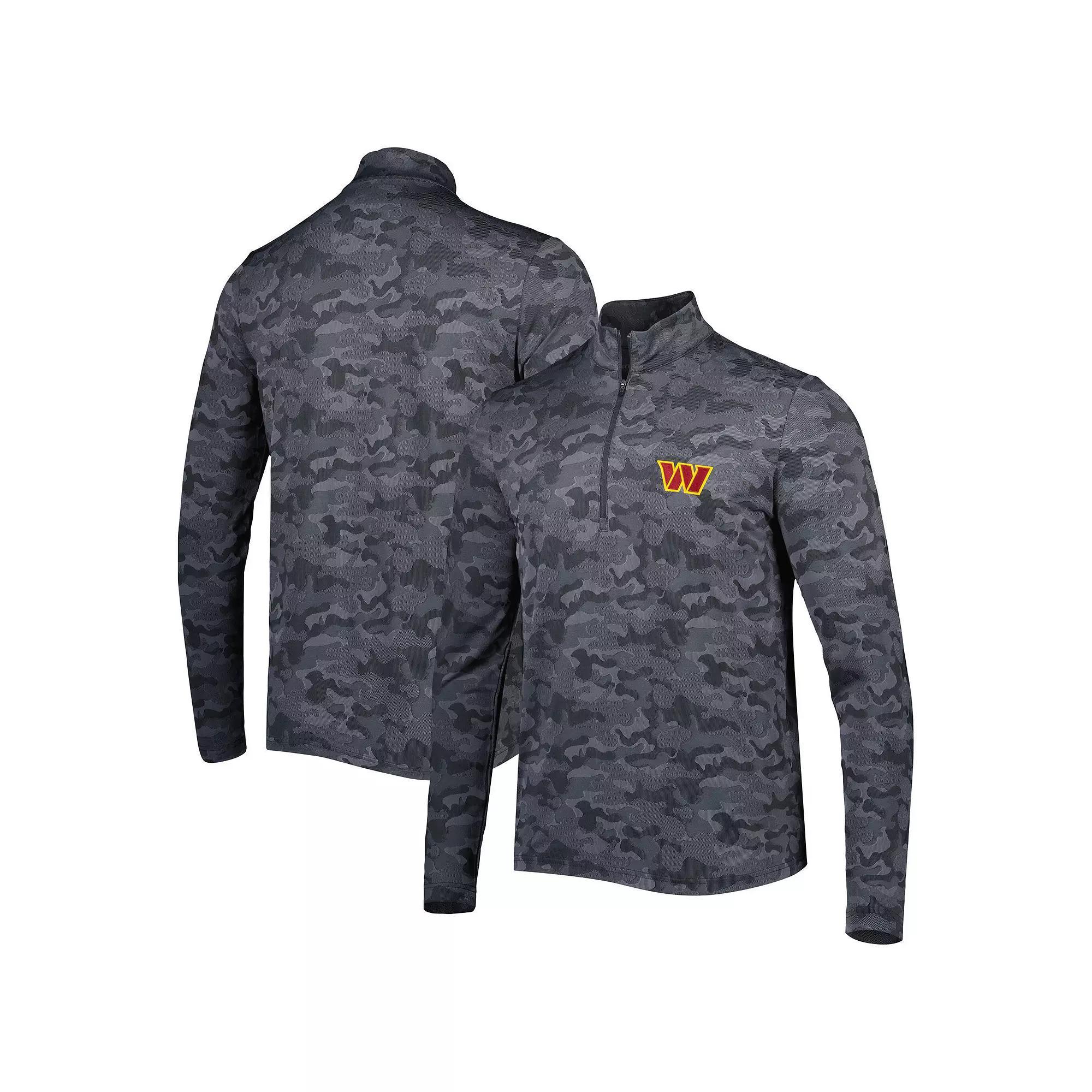 Men's Antigua Black Washington Commanders Brigade Quarter-Zip Sweatshirt, Size: Small, Wft Black Product Image