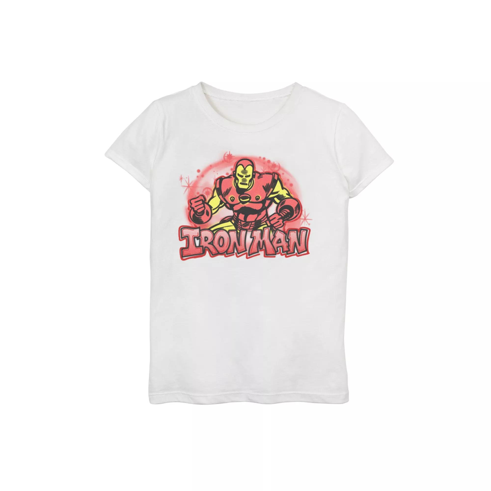 Girls 7-16 Marvel Airbrushed Iron Man Graphic Tee, Girl's, Size: Small, White Product Image
