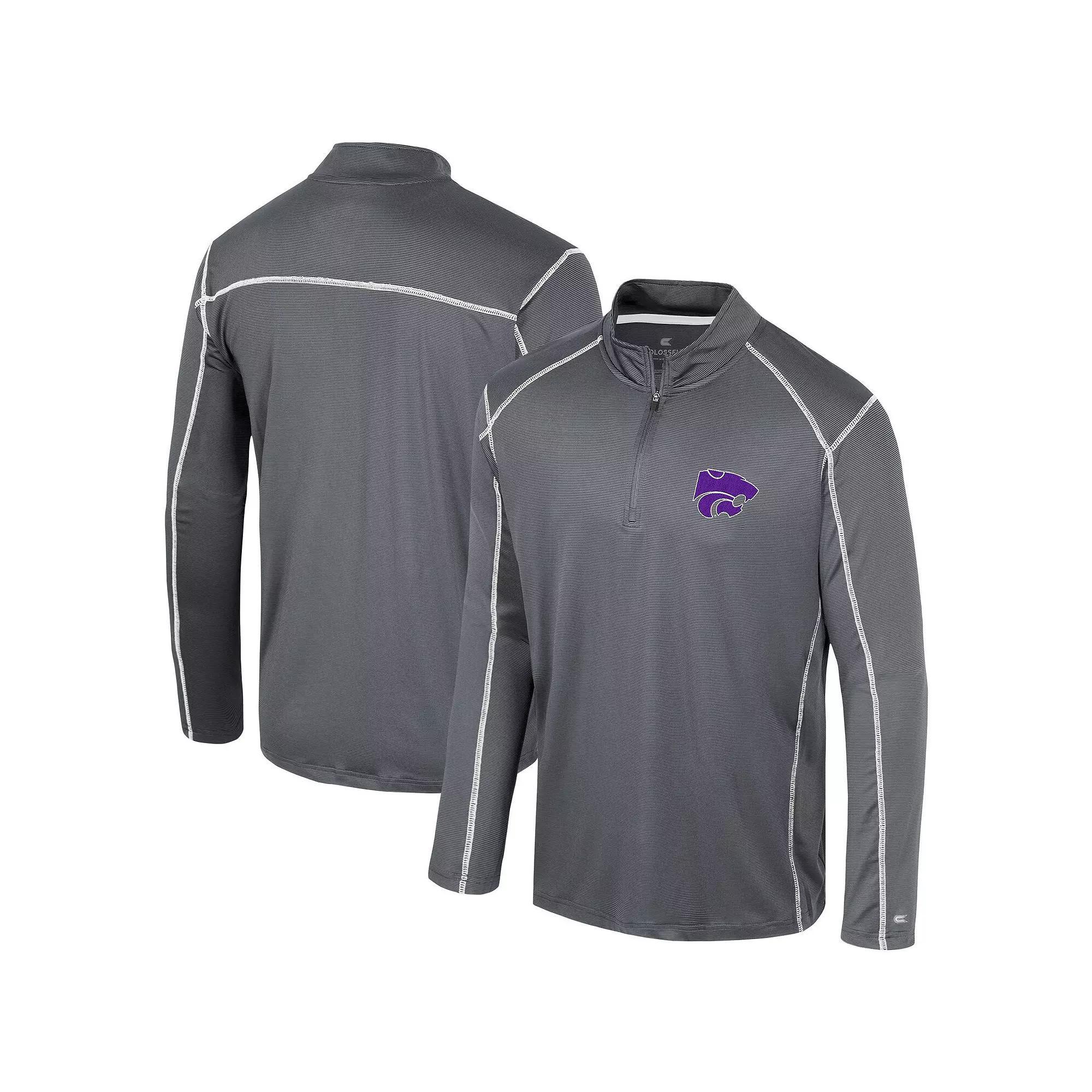 Men's Colosseum Black Kansas State Wildcats Cameron Quarter-Zip Windshirt,  Product Image