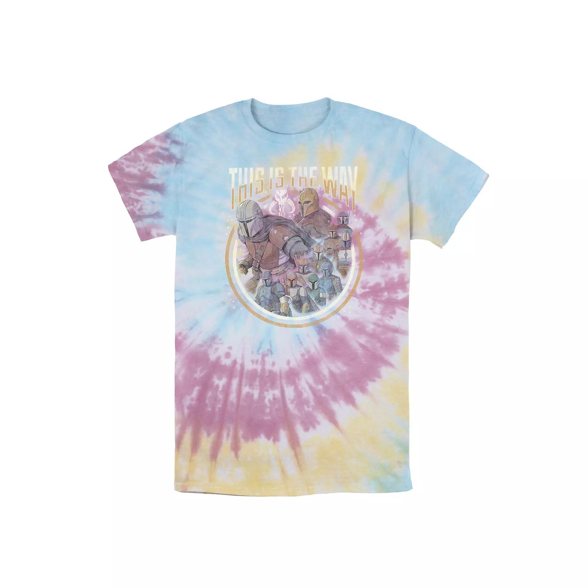 Men's Star Wars The Mandalorian Group Shot This Is The Way Tee, Boy's, Size: Small, Blue Pink Light Yellow Product Image