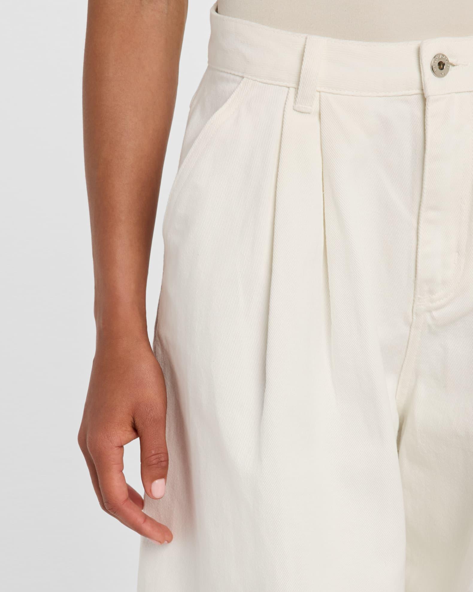 Pleated Wide-Leg Denim Trousers Product Image