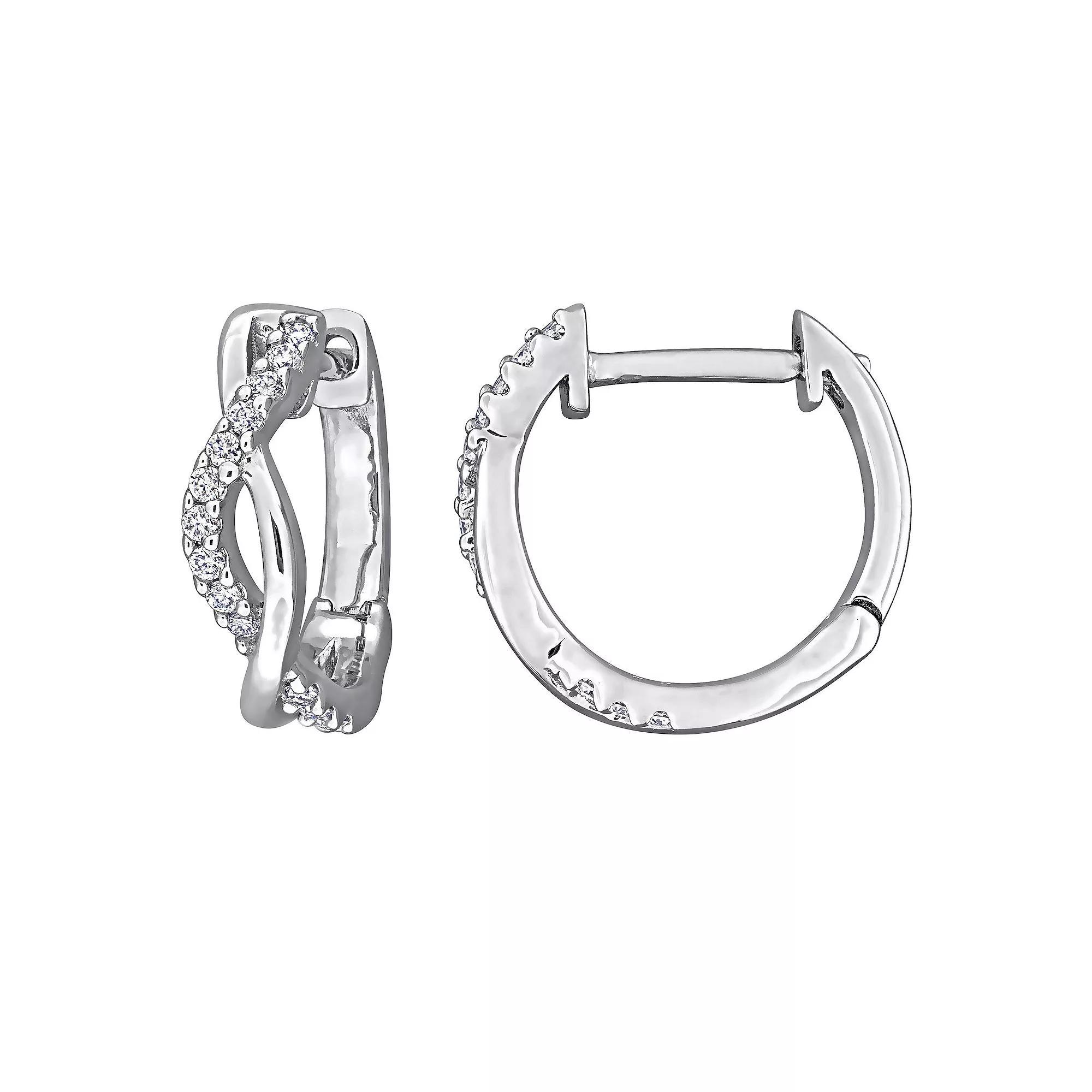 Stella Grace Sterling Silver 1/8 Carat T.W. Lab-Created Moissanite Hoop Earrings, Women's Product Image