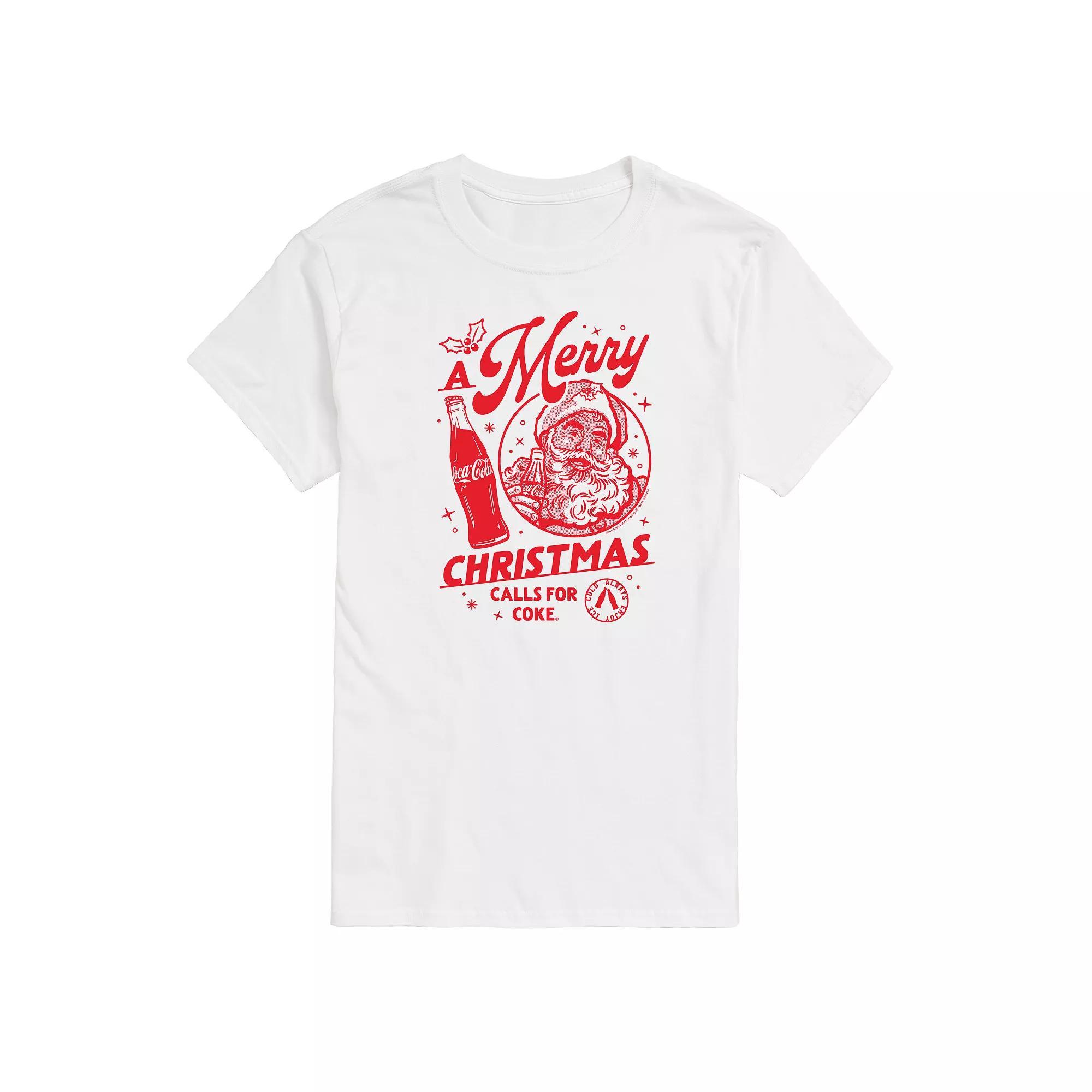 Men's Coca-Cola Merry Christmas Calls For Coke Graphic Tee, Size: XXL, White Product Image