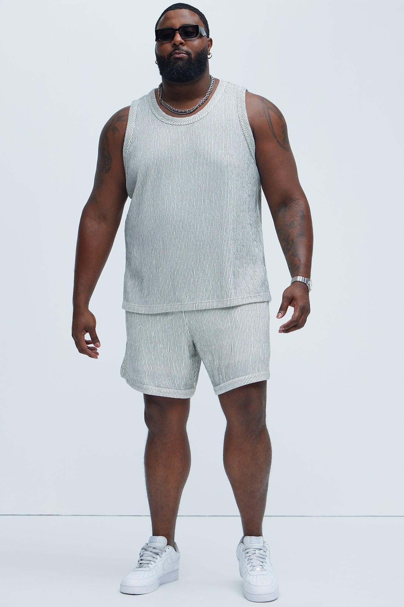 Neil Textured Tank - White/Black Product Image