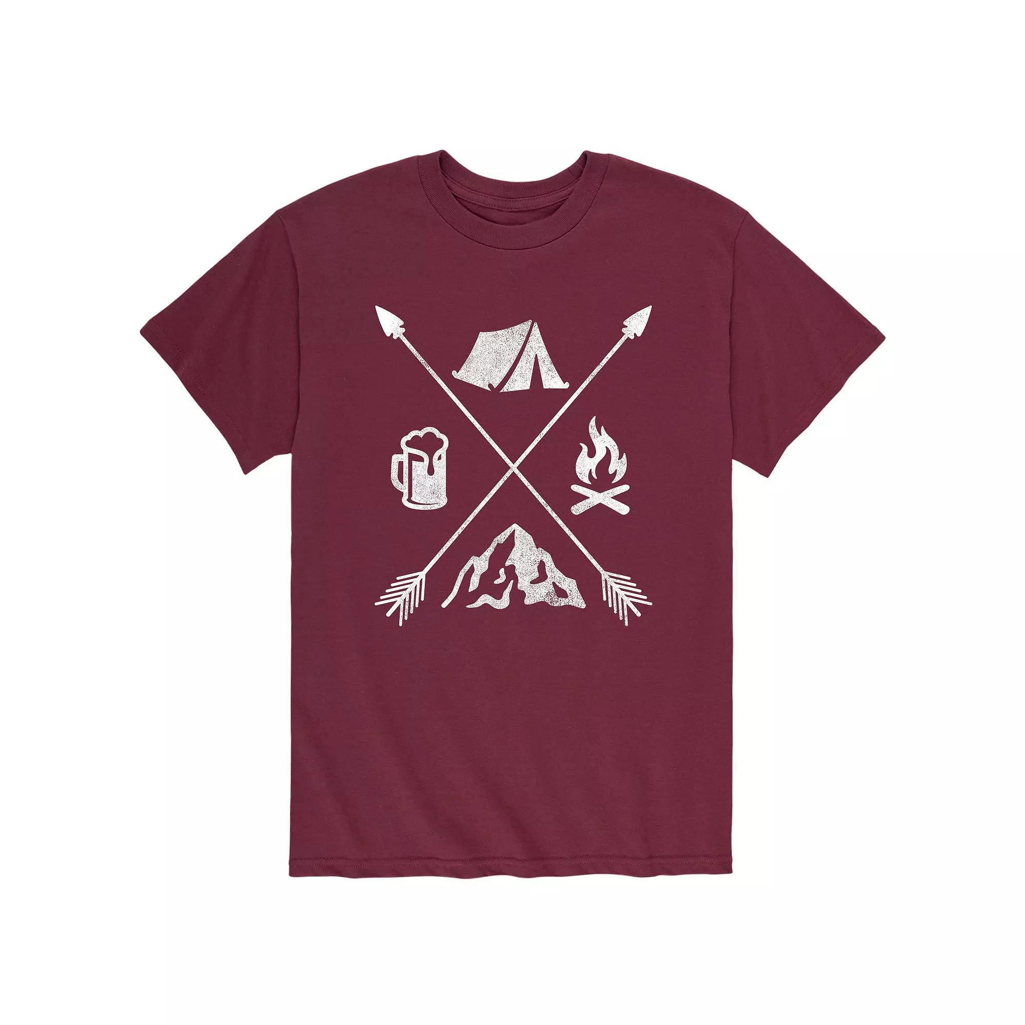 Men's Camping Icons Arrows Tee, Size: XL, Red Product Image