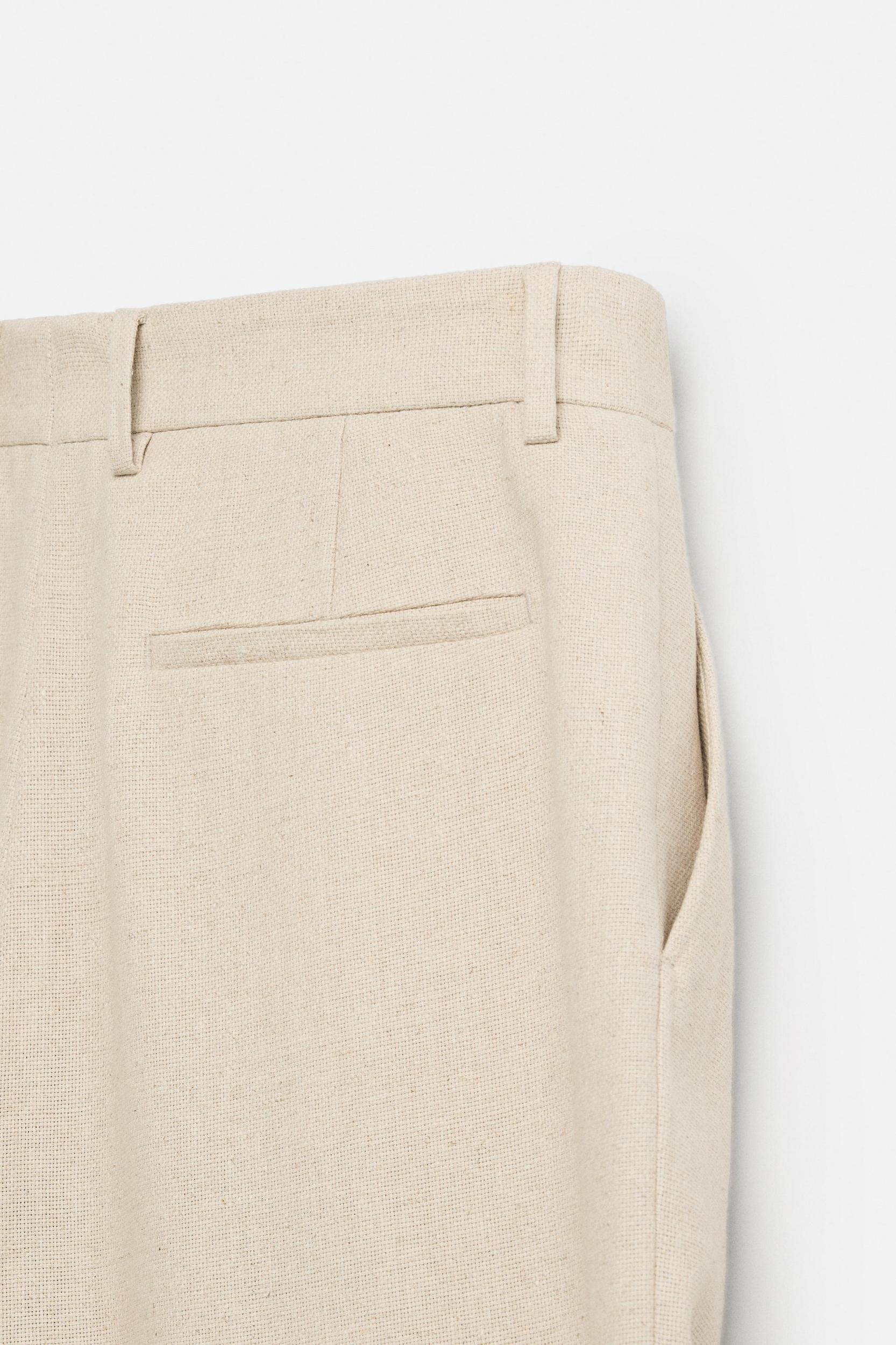 LINEN - COTTON PLEATED PANTS Product Image