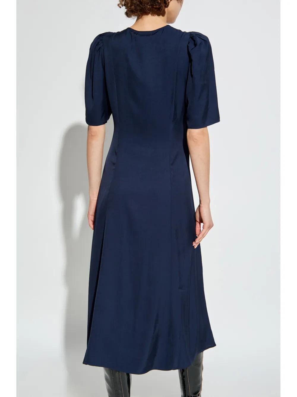 wrap twill midi dress Product Image