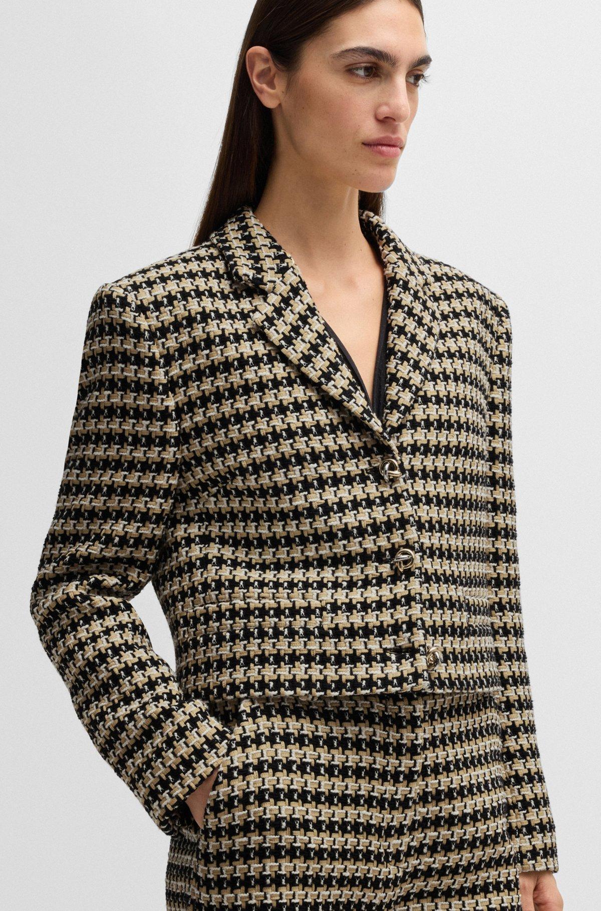 Cropped regular-fit jacket in tweed Product Image