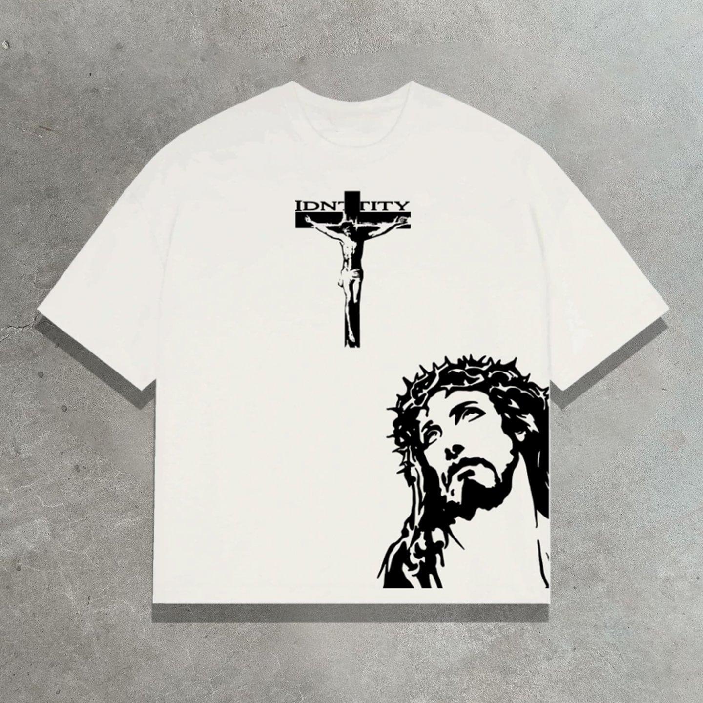 Sopula Cross Saints Print Graphic Cotton T-Shirt Product Image