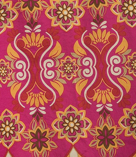 J.McLaughlin Lois Printed Stretch Sateen Point Collar Long Sleeve Button Front Blouse Product Image