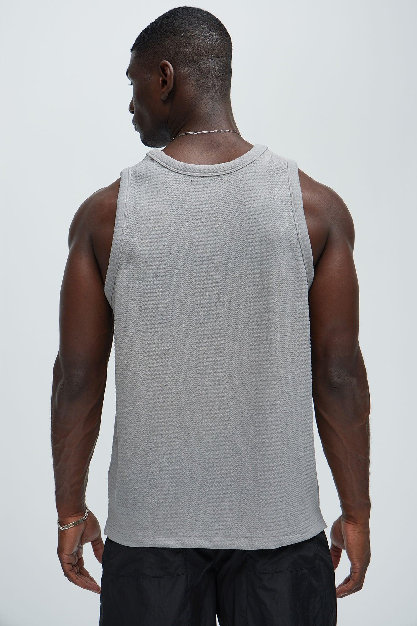 Angelo Textured Tank - Grey Product Image