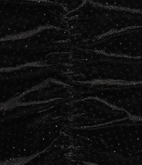 Honey and Rosie Sleeveless Glitter Dot Velvet Fitted Knee Length Dress Product Image