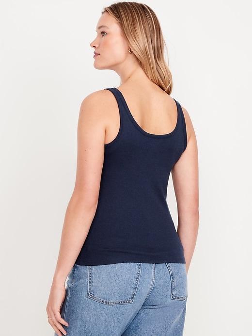 First-Layer Ribbed Scoop-Neck Tank Top Product Image