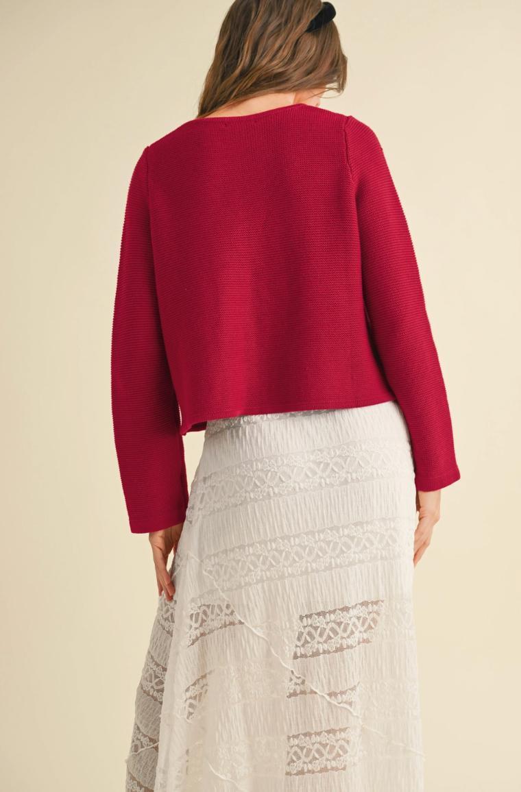 Knitted Tie Front Cardigan Product Image