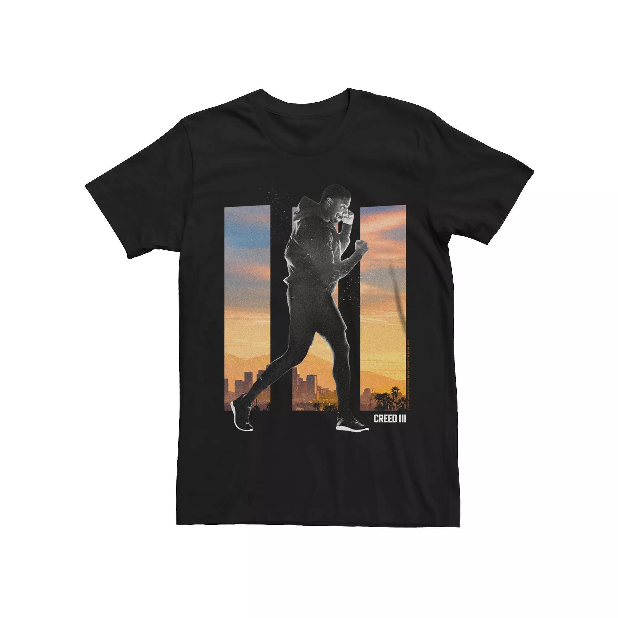 Men's Creed III Sunset City Skyline Background Graphic Tee, Size: XS, Black Product Image