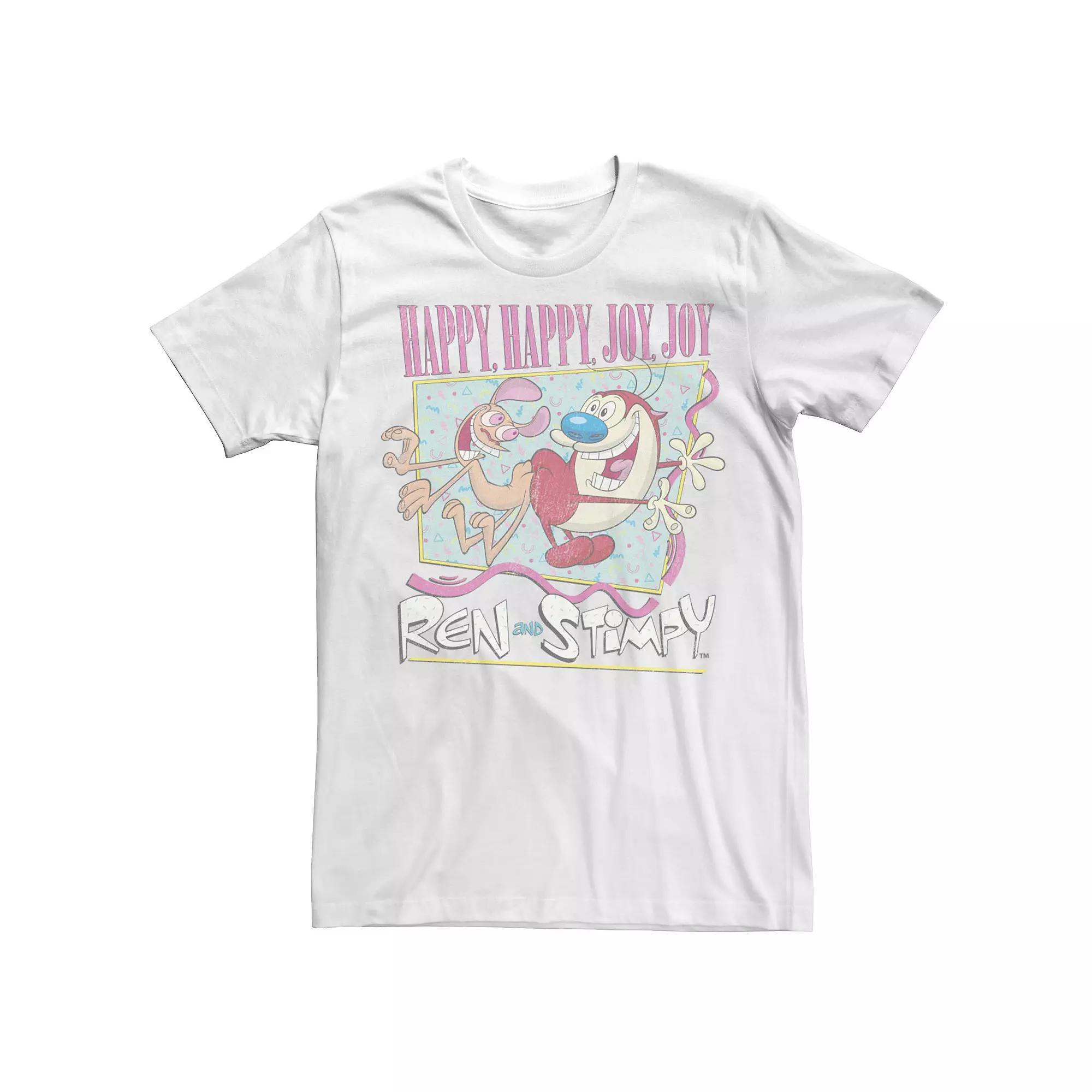 Men's Ren & Stimpy 90's Style Tee, Size: Small, White Product Image