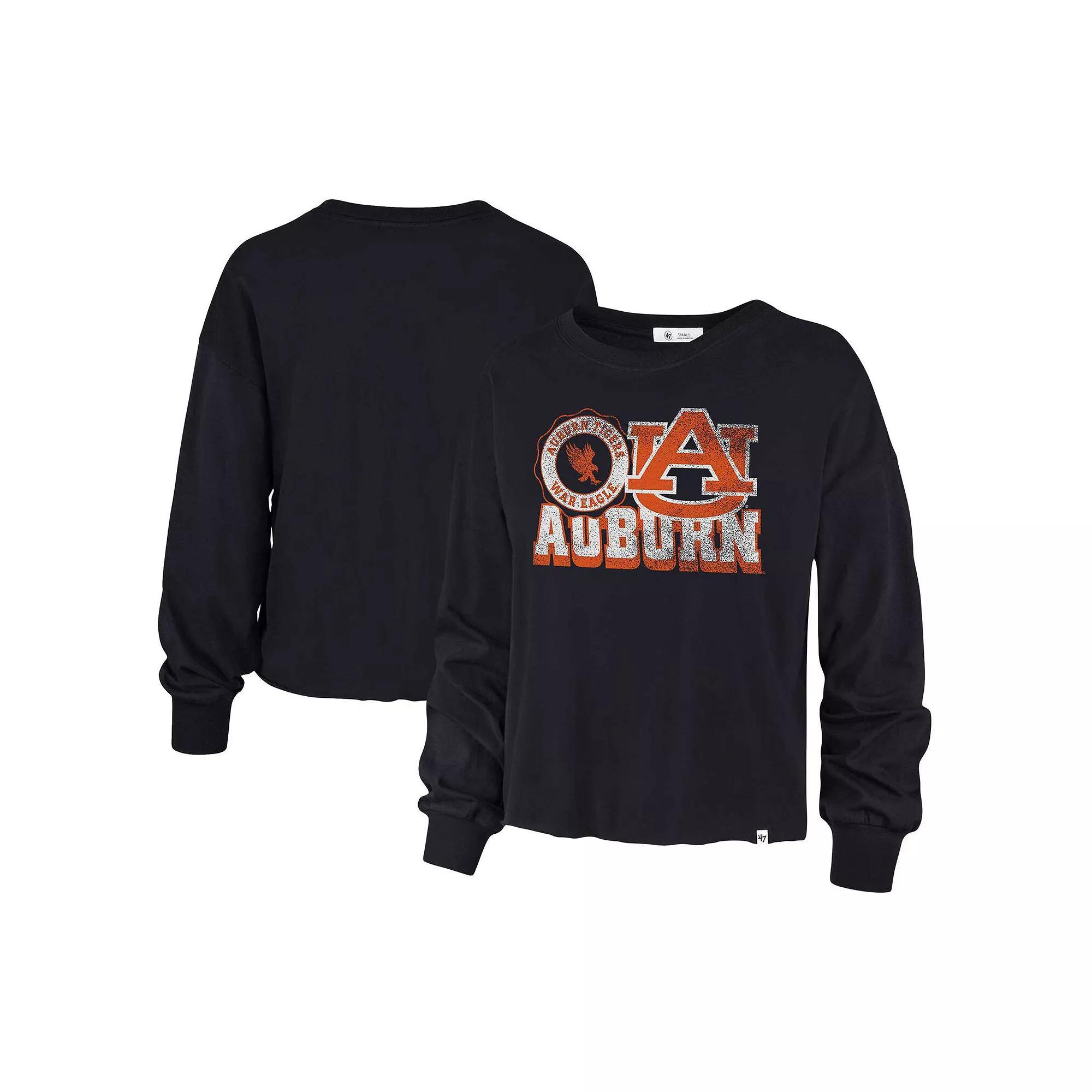 Women's '47 Navy Auburn Tigers Bottom Line Parkway Long Sleeve T-Shirt, Size: XL, Blue Product Image