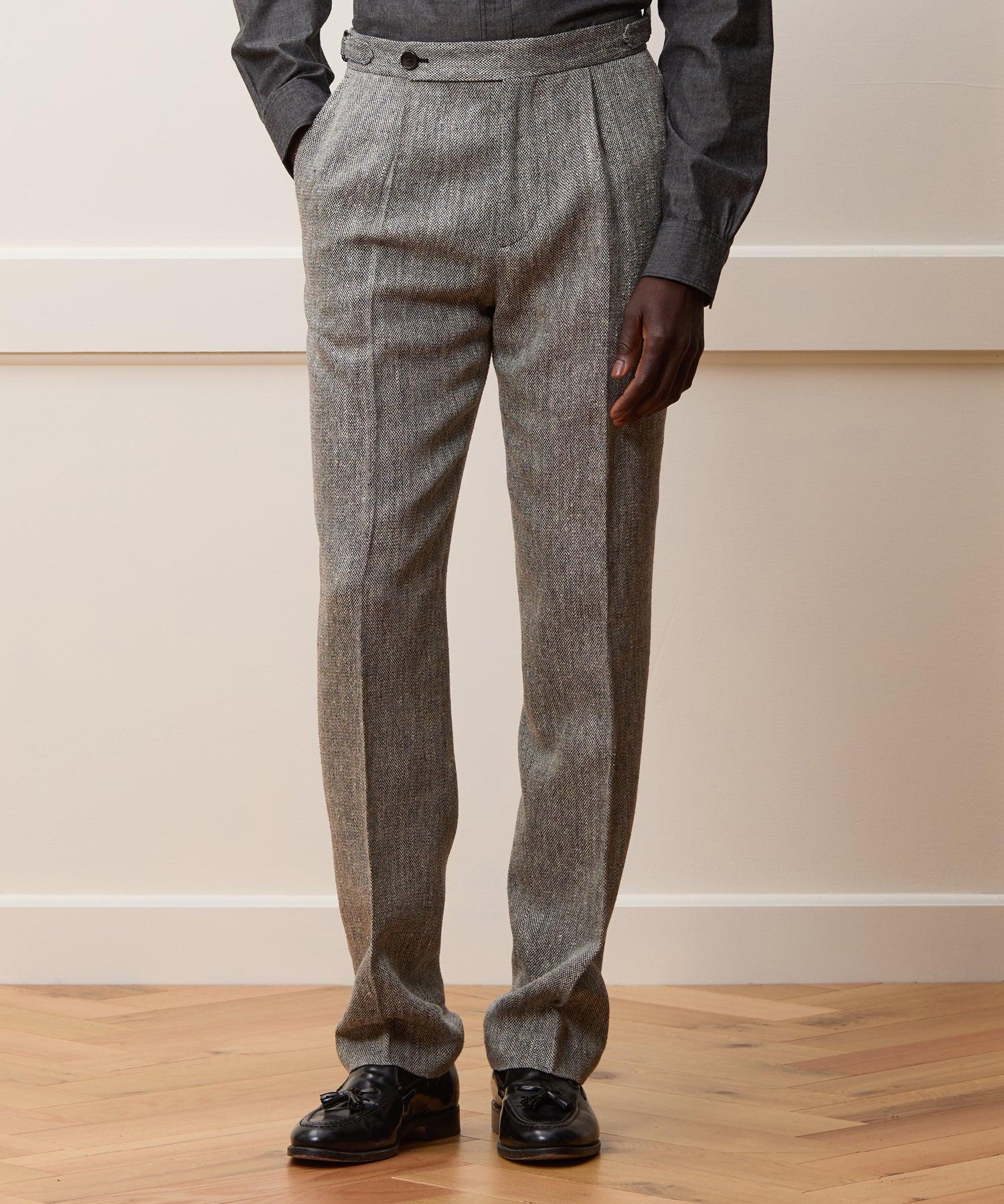 Italian Linen-Silk Side Tab Trouser Product Image