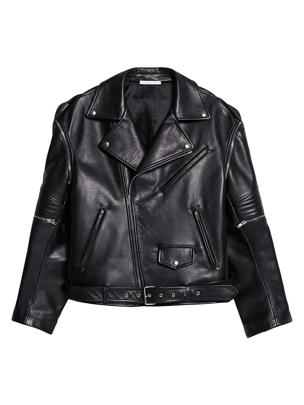 Mens Astro Leather Biker Jacket Product Image