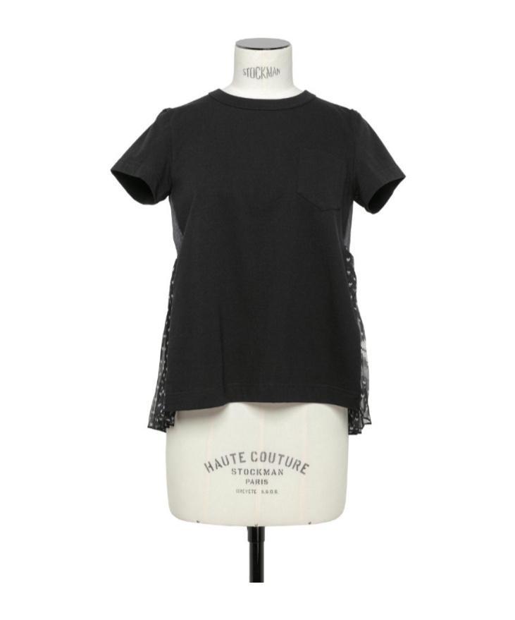 SACAI Stitched Knitted T-shirt In Black Product Image