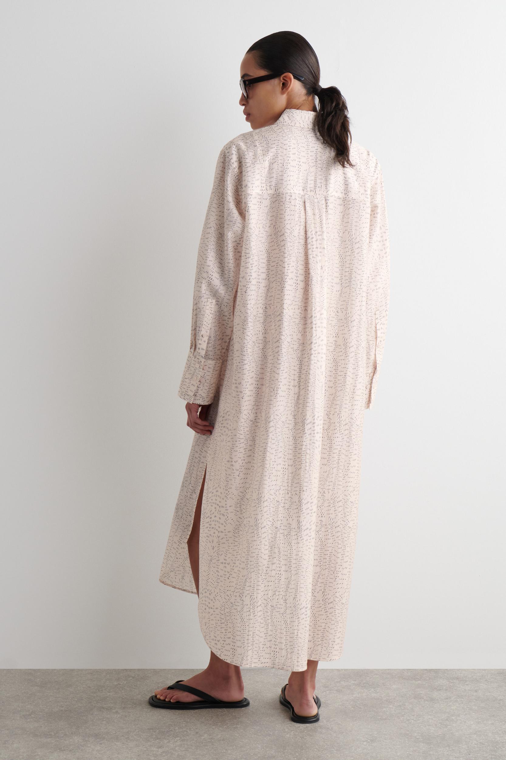 PRINTED FLUID SHIRT DRESS Product Image