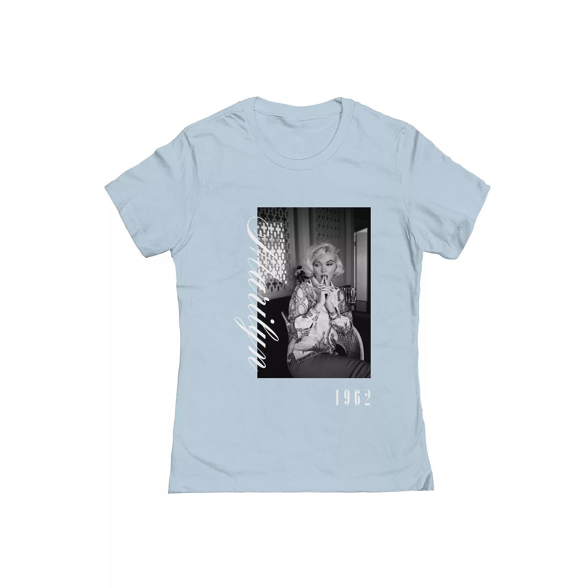 Junior's Grayson Threads The Label Marilyn Monroe 1962 Text Graphic Tee, Women's, Size: Medium, Light Blue Product Image