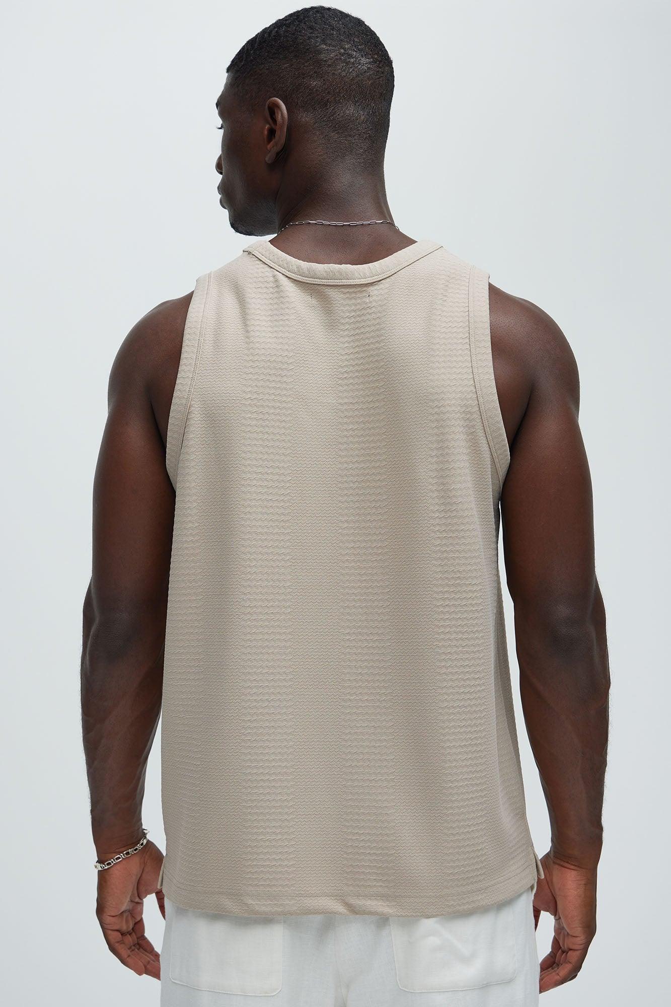 Angelo Textured Tank - Taupe Product Image