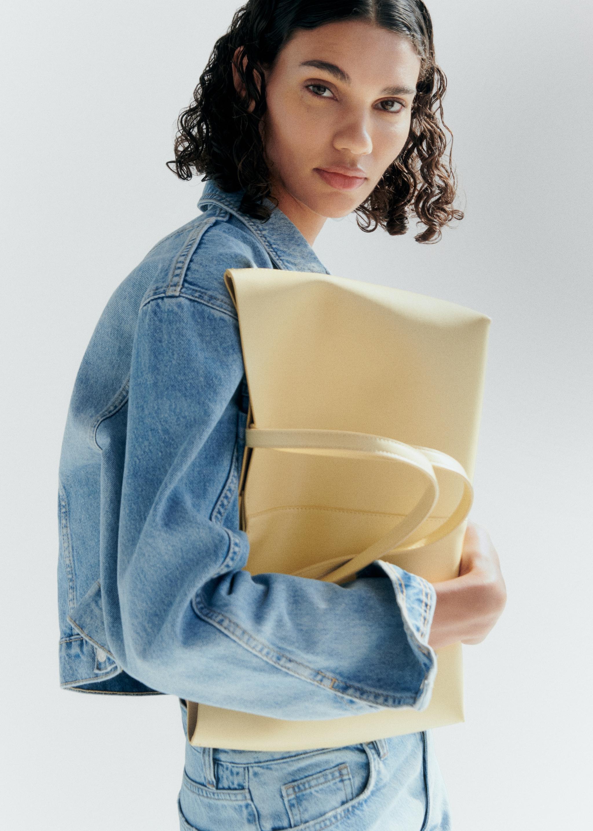 Leather-effect shopper bag - Women | MANGO USA Product Image