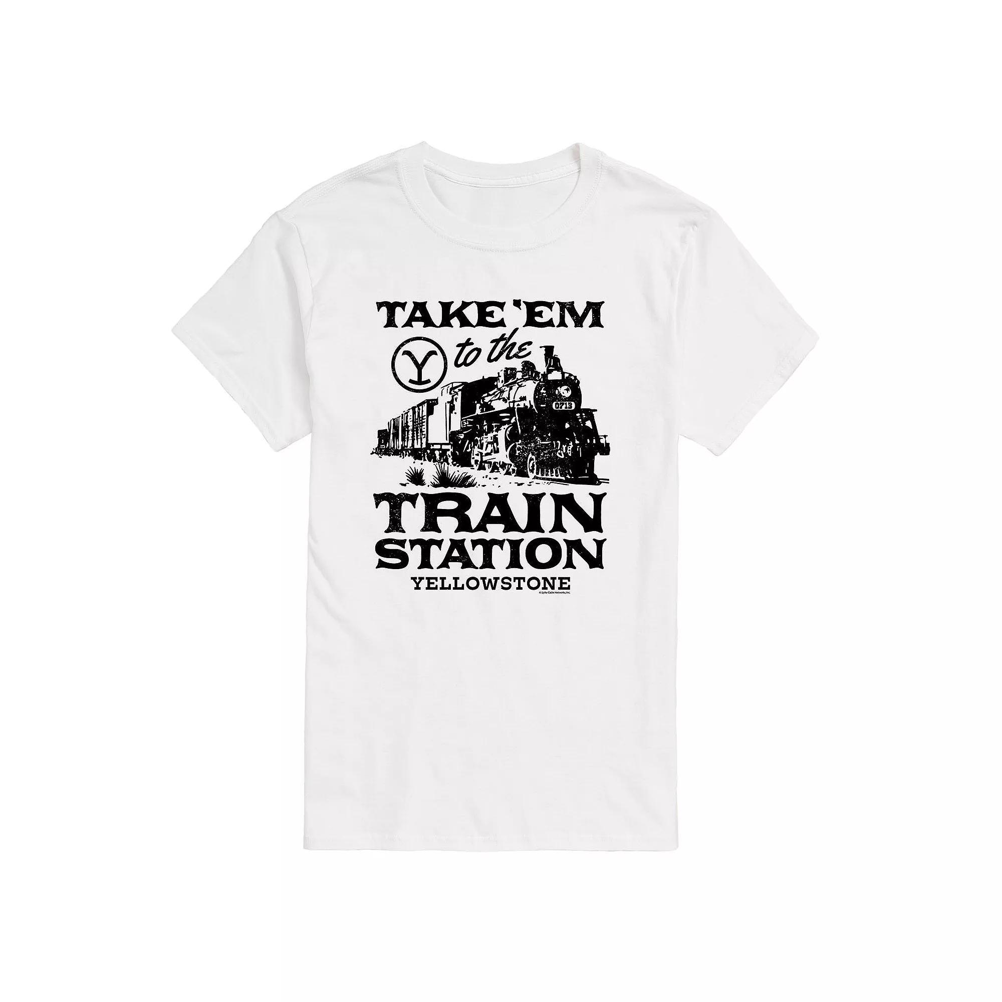 Big & Tall Yellowstone Train Station Tee, Men's,  Product Image
