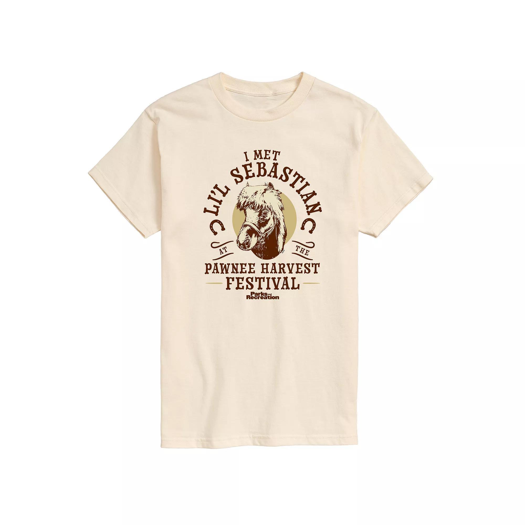 Men's Parks And Recs Lil Sebastian Graphic Tee, Size: XL, Ivory Product Image