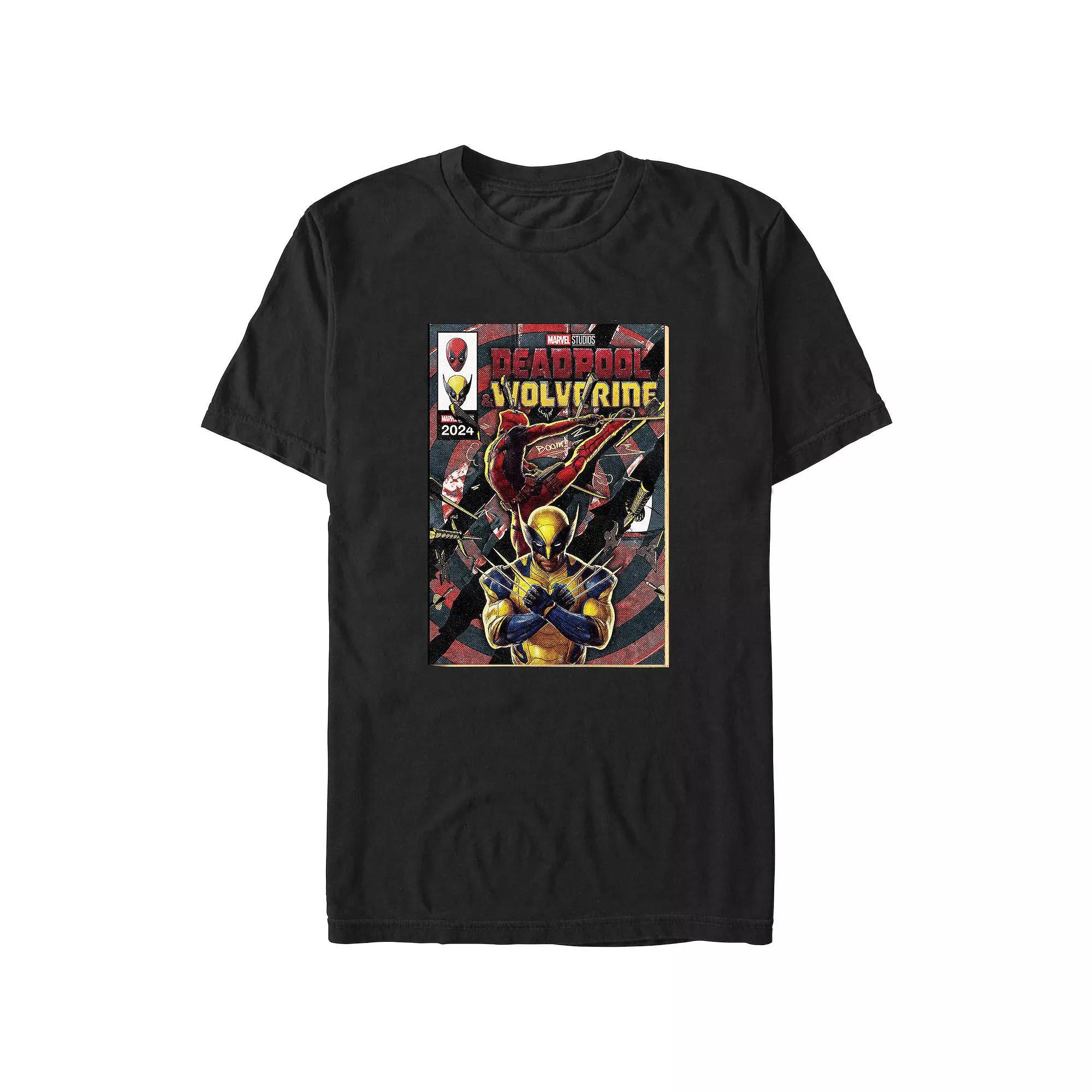Men's Marvel Deadpool And Wolverine Action Comic Cover Graphic Tee,  Product Image