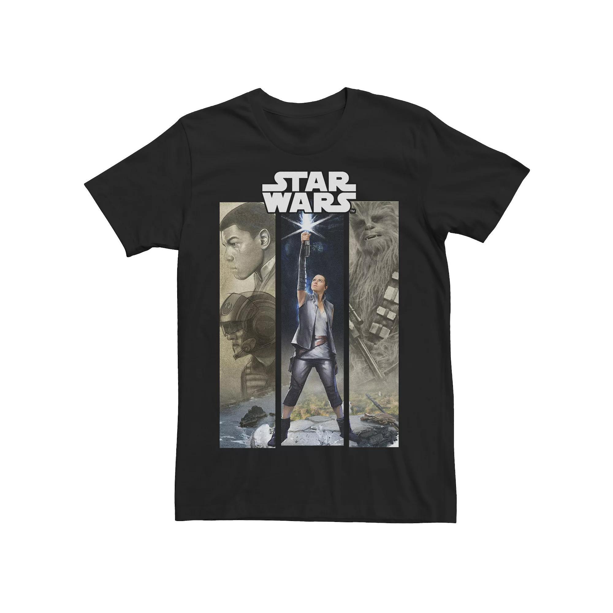 Men's Star Wars Last Jedi Rey, Finn, Poe, and Chewie Epic Panel Tee,  Product Image